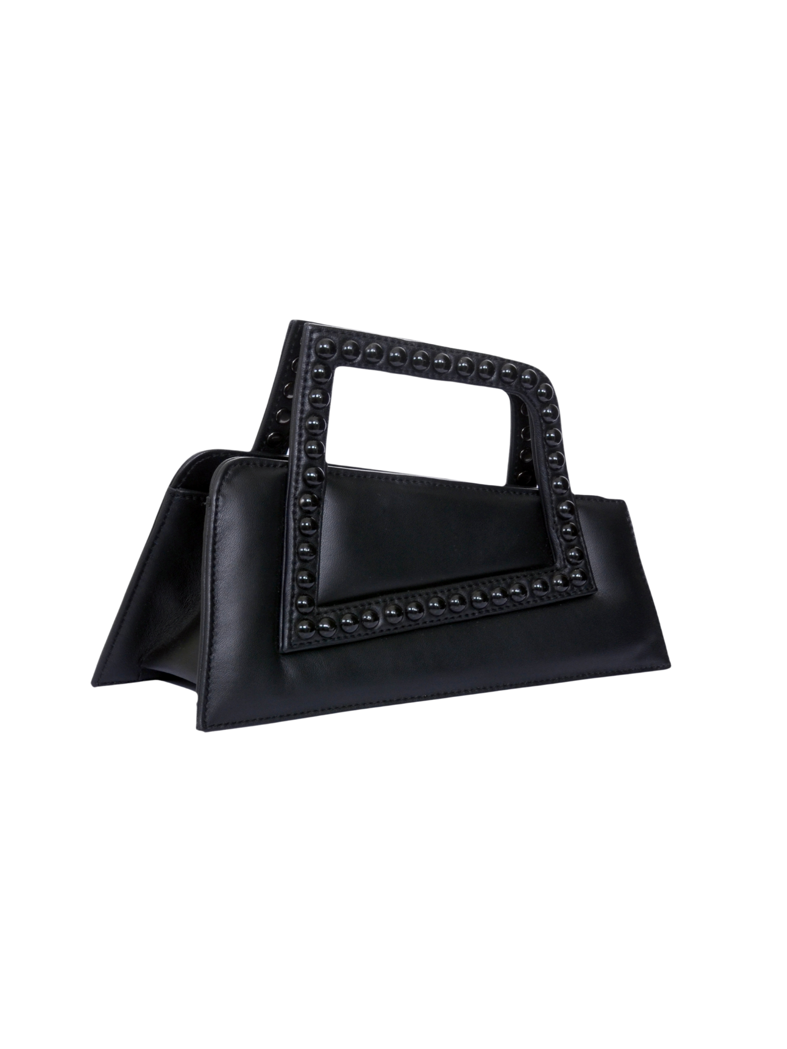 HerPorte-BLACK JALILA Matte ASYMMETRICAL TOP HANDLE BAG