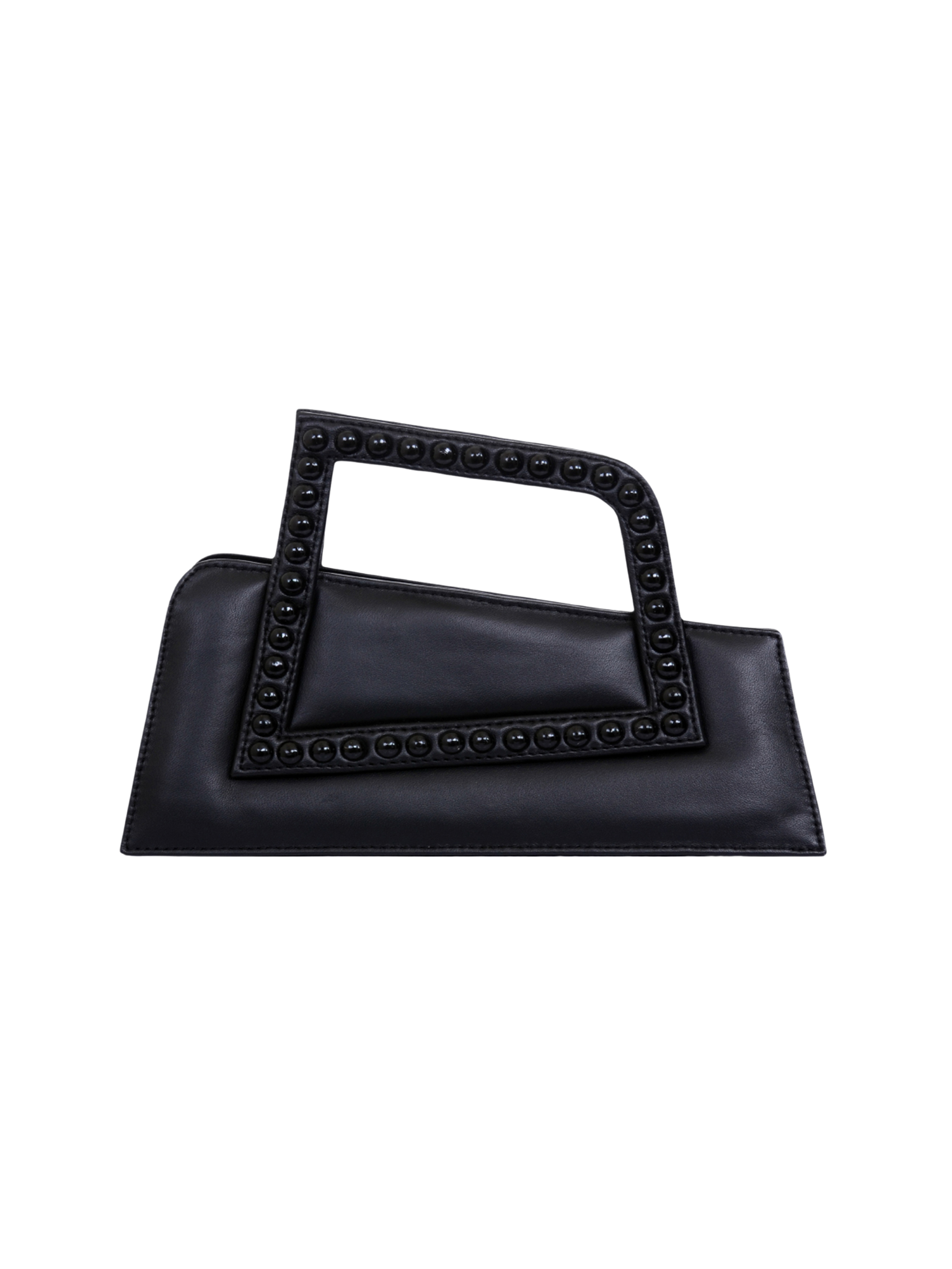 HerPorte-BLACK JALILA Matte ASYMMETRICAL TOP HANDLE BAG