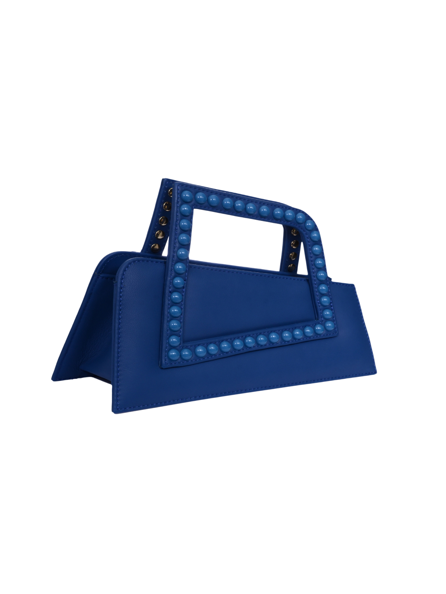 HerPorte-NAVY BLUE JALILA Matte ASYMMETRICAL TOP HANDLE BAG