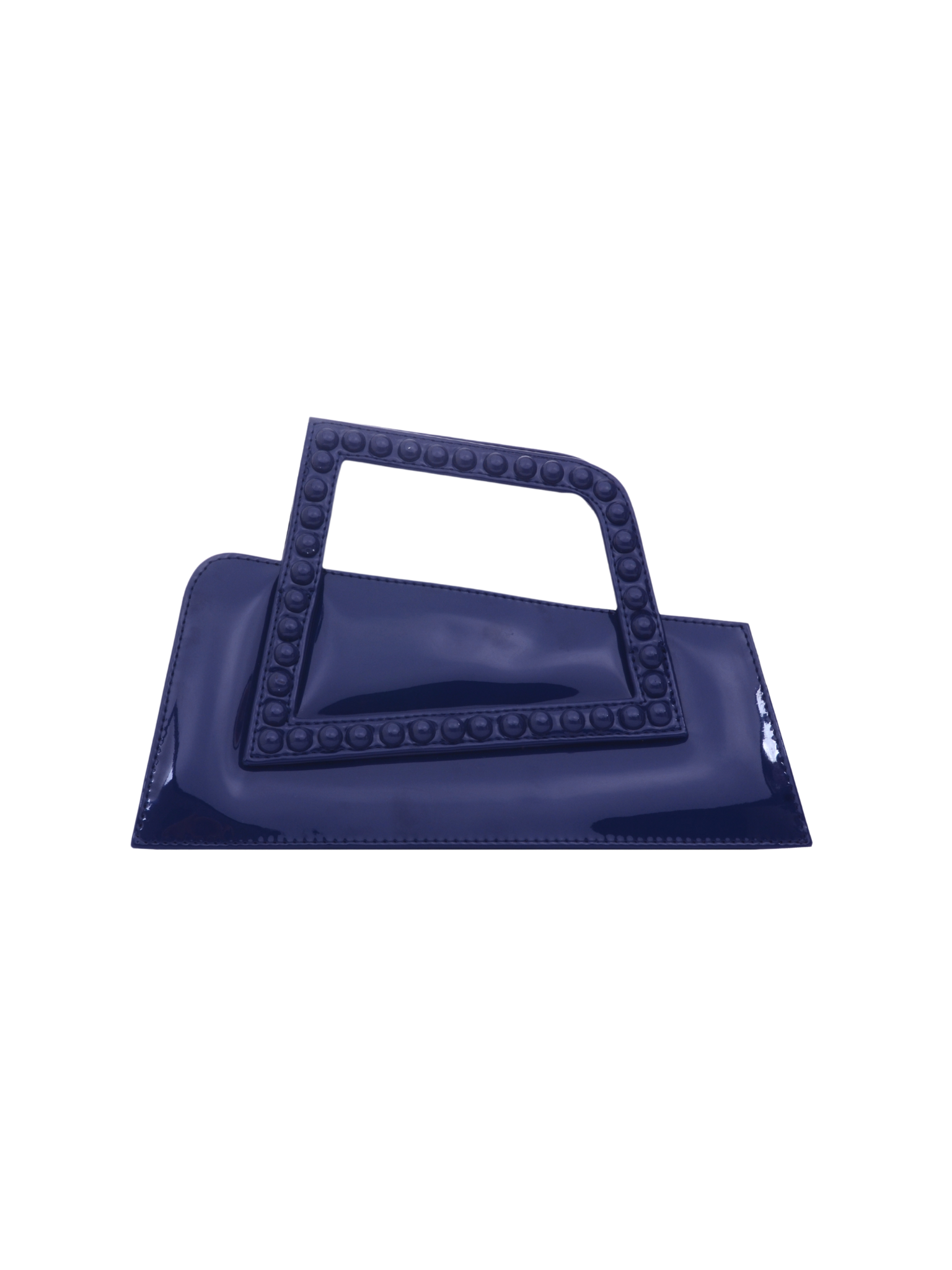 HerPorte-Patent NAVY BLUE JALILA Matte ASYMMETRICAL TOP HANDLE BAG