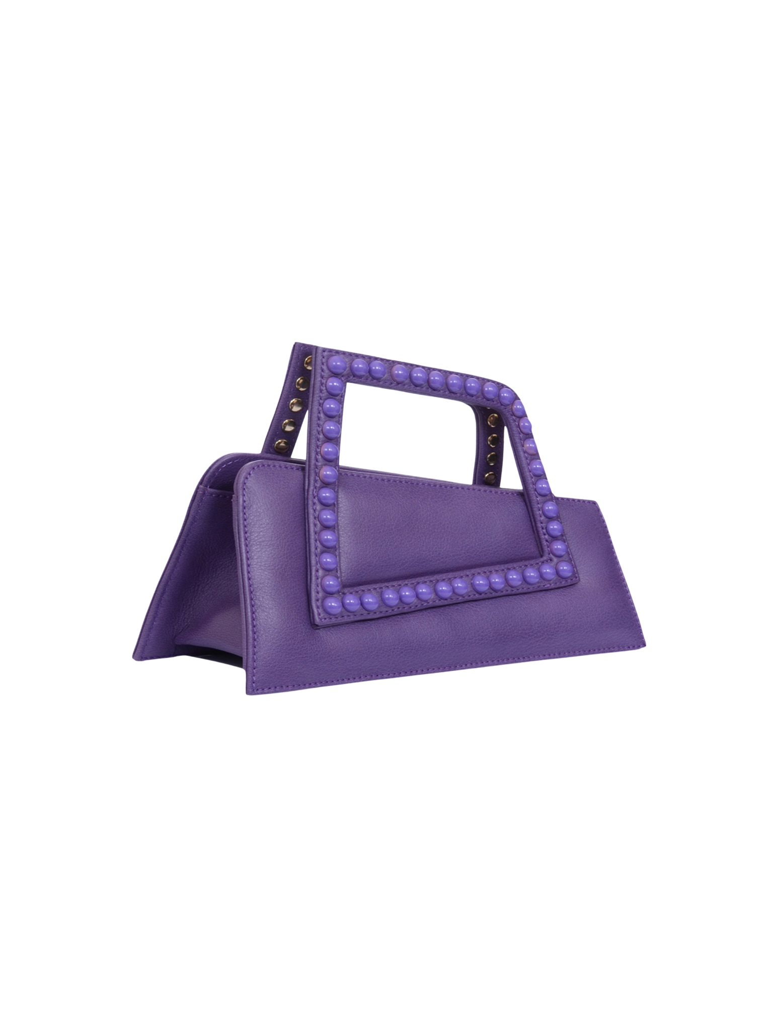 HerPorte-PURPLE JALILA Matte ASYMMETRICAL TOP HANDLE BAG