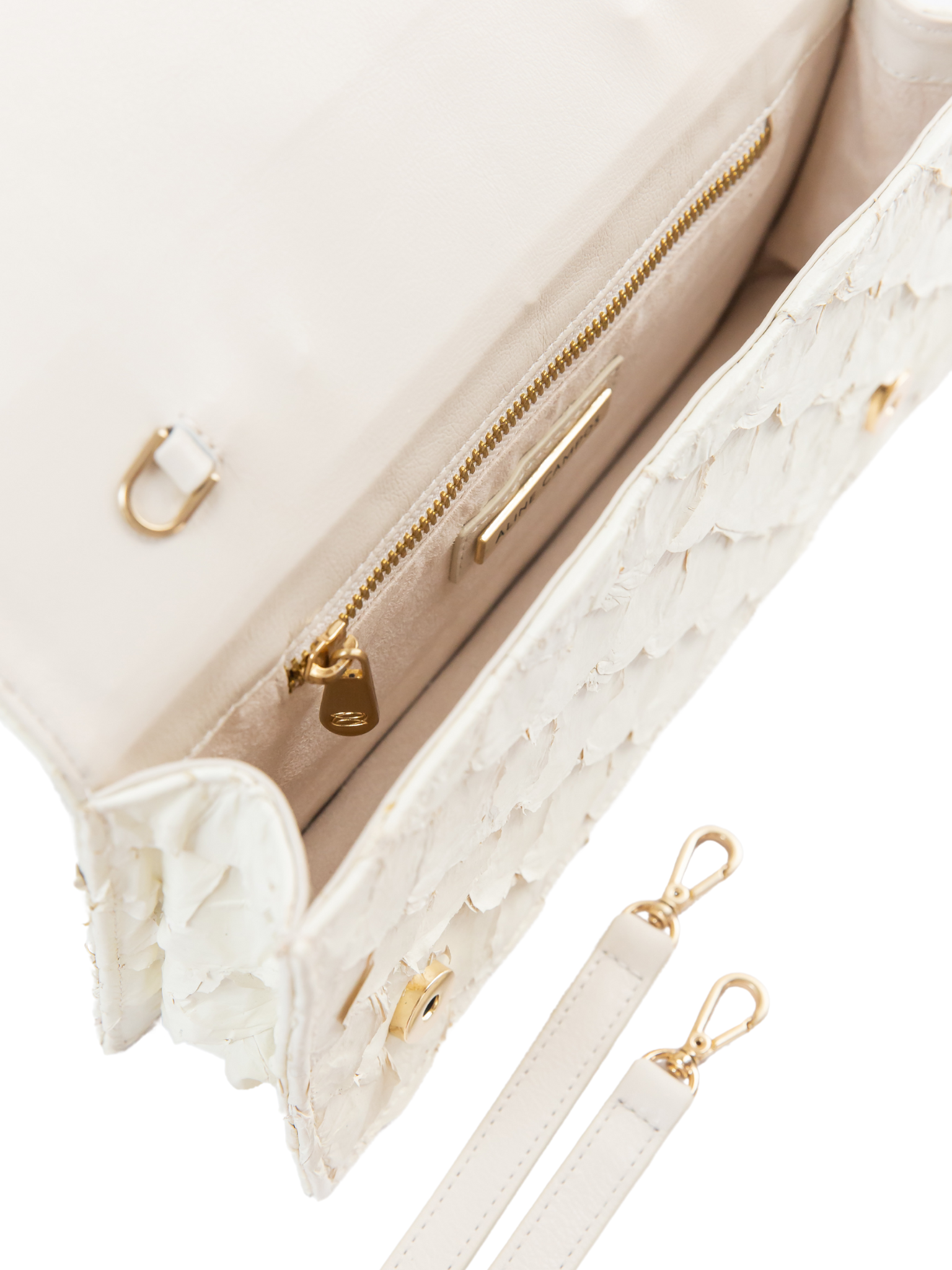 HerPorte-Origem Off-white Pirarucu Top Handle Bag