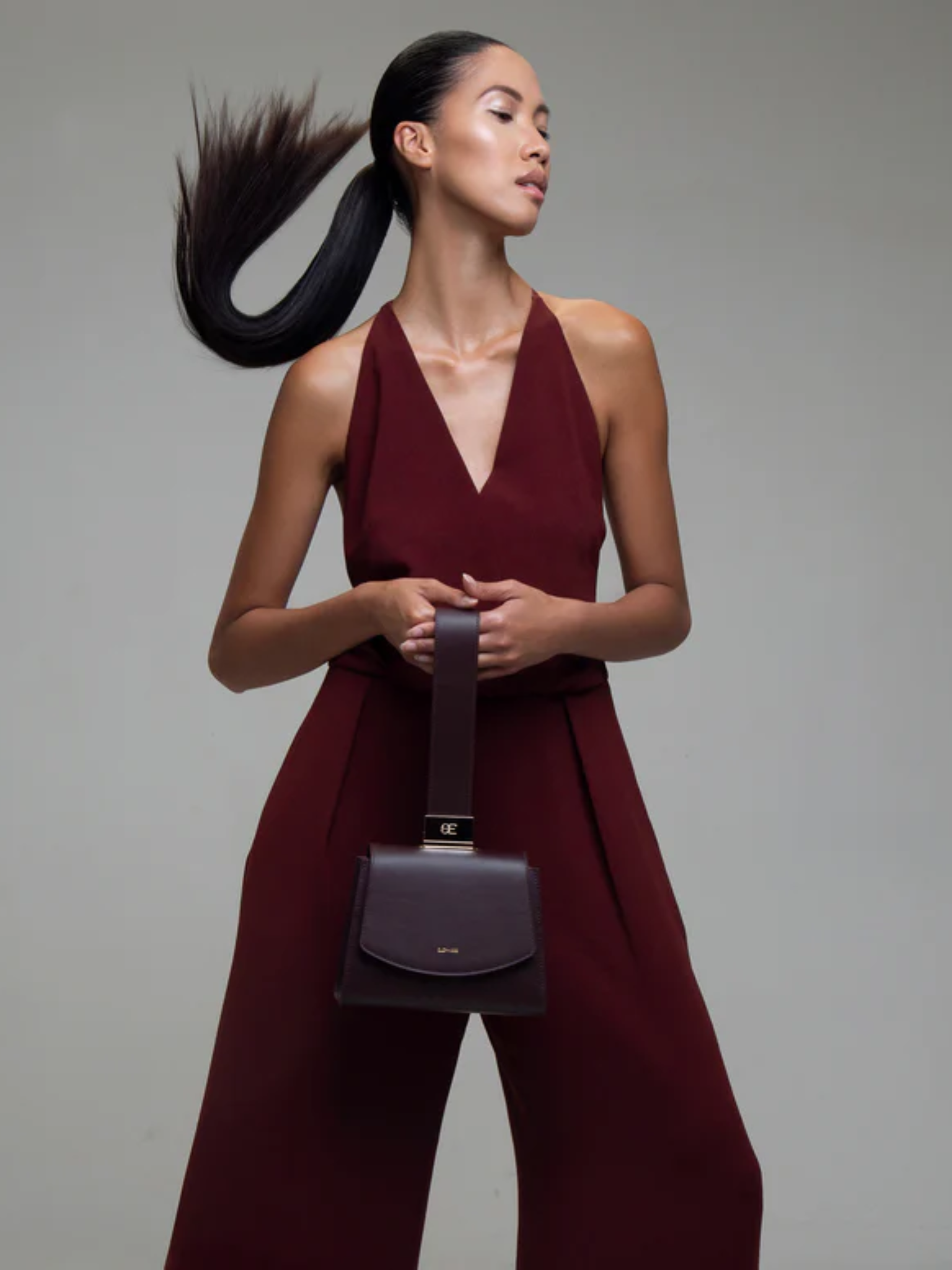 DITHA MINI N°1 Burgundy Bag with Burgundy Bracelet