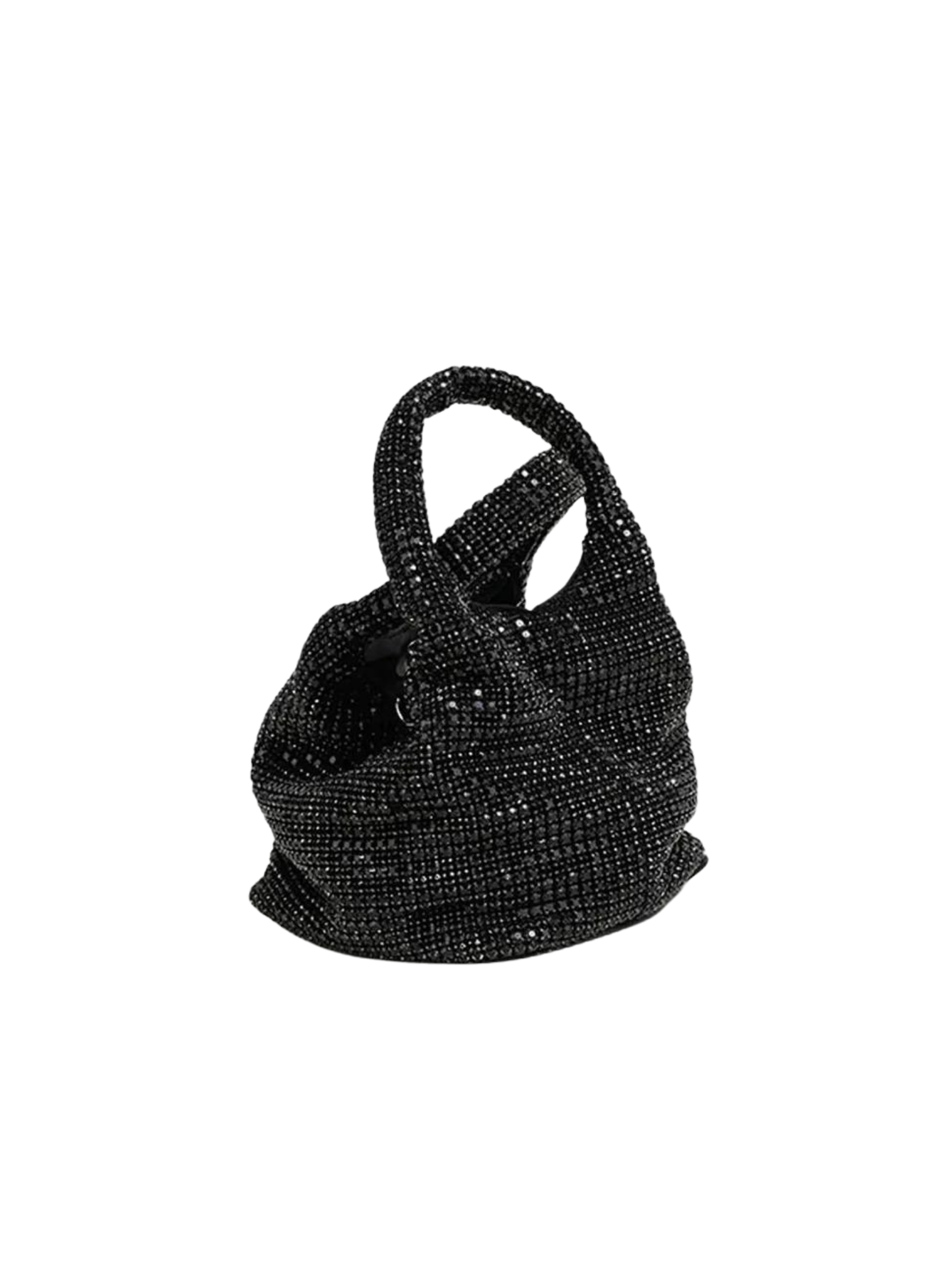 HerPorte-Black Brilly Crystal bucket bag