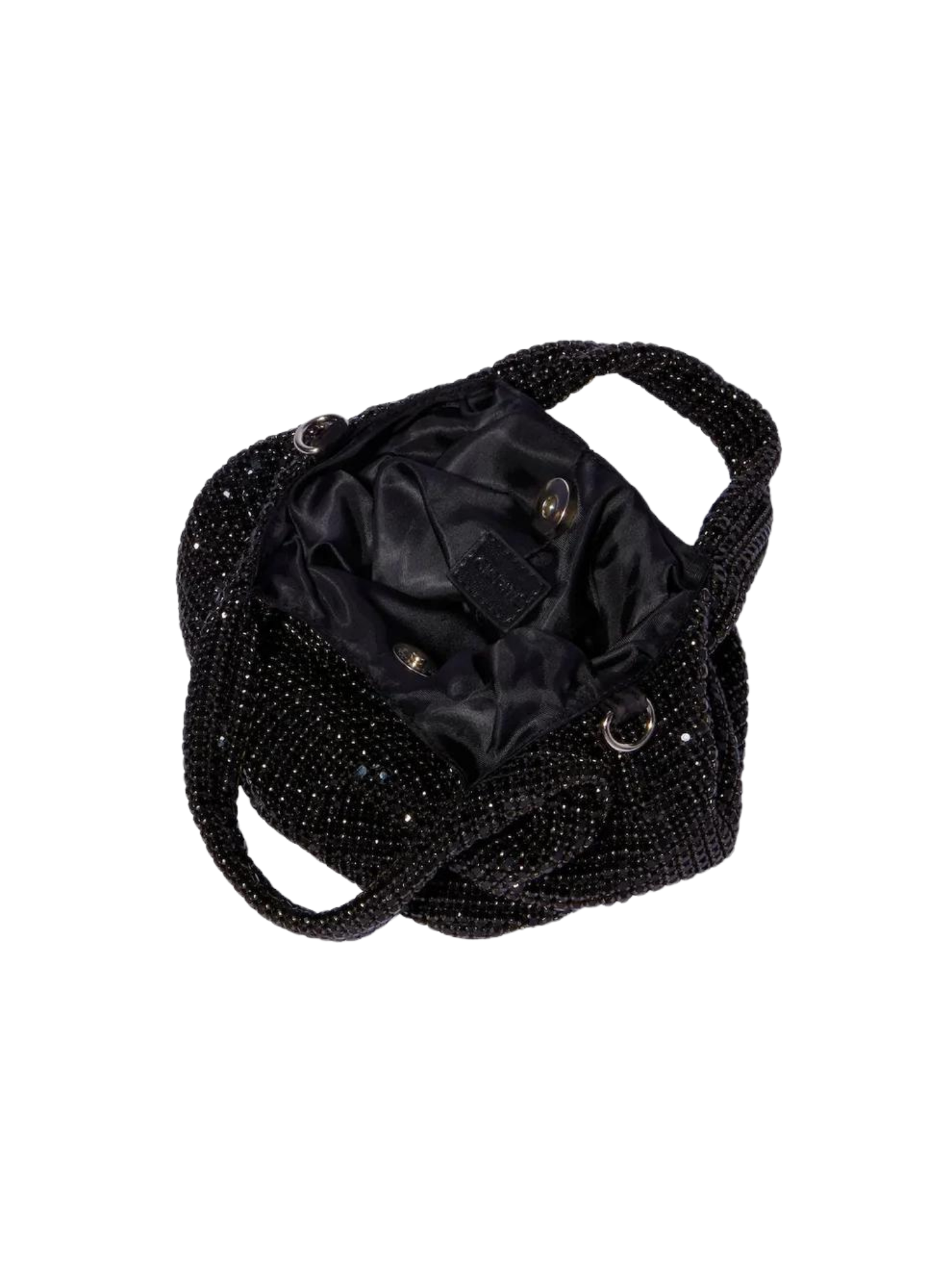 HerPorte-Black Brilly Crystal bucket bag