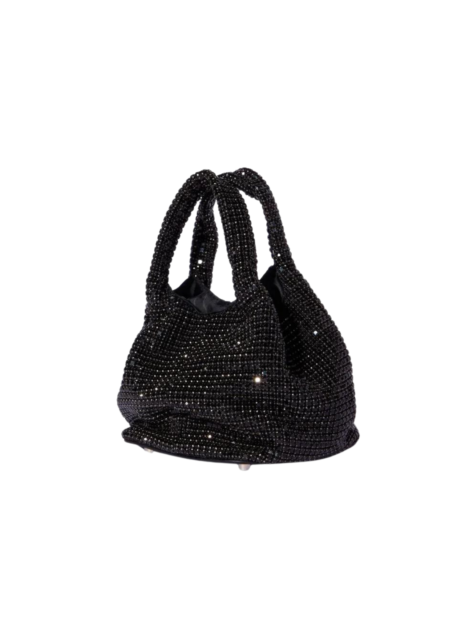 HerPorte-Black Brilly Crystal bucket bag