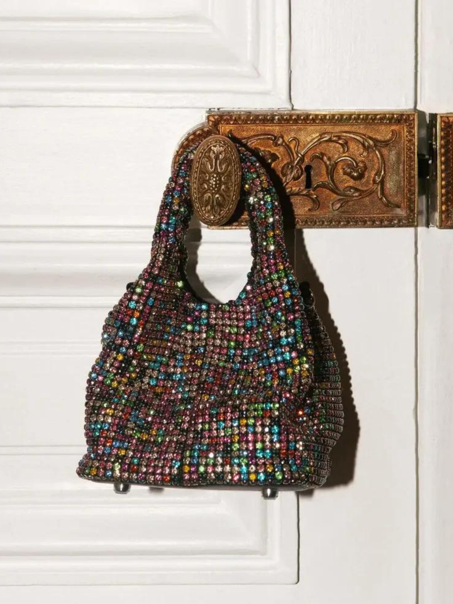 HerPorte-Multi-Color Brilly Crystal bucket bag