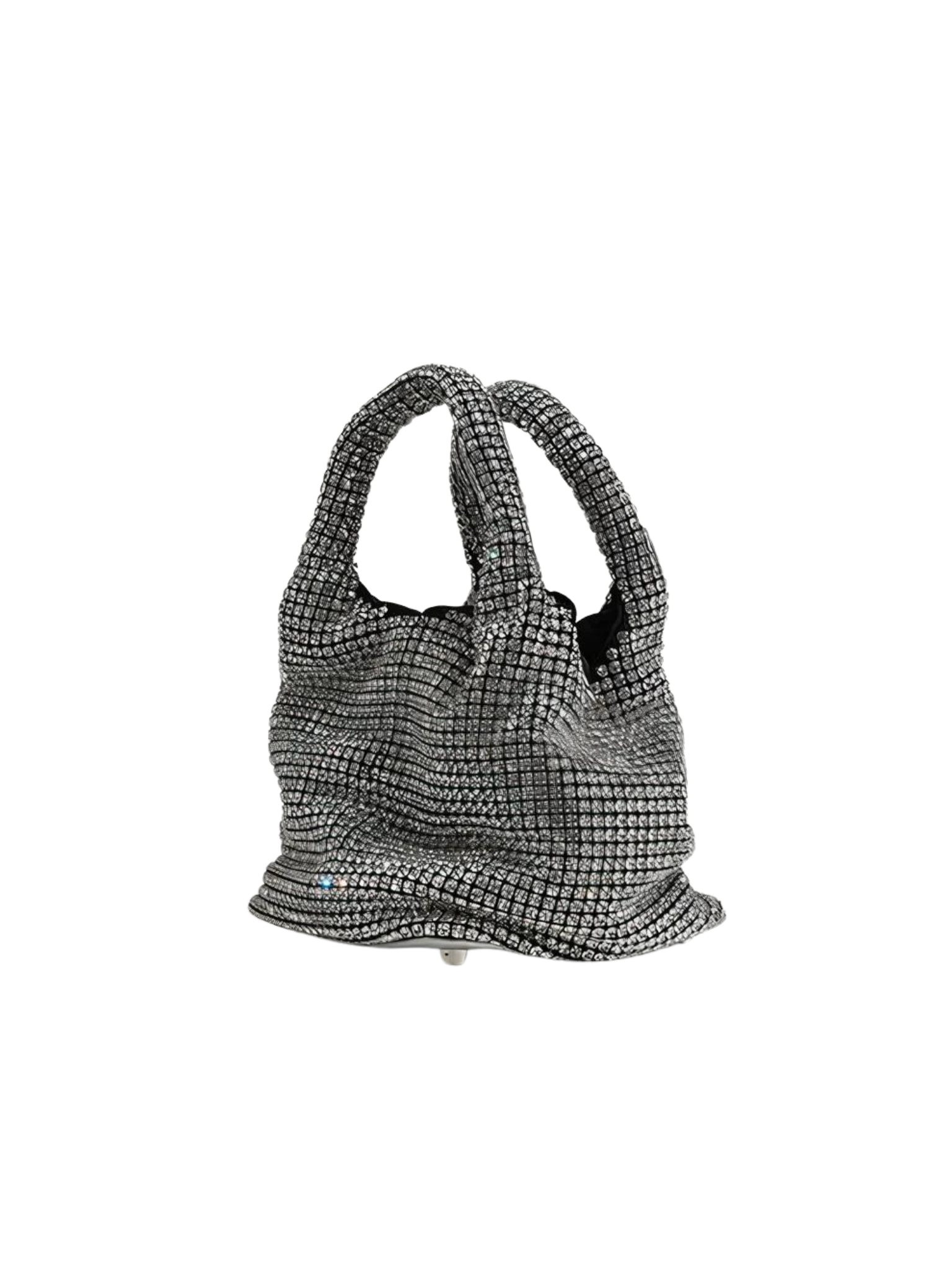 HerPorte-Silver Brilly Crystal bucket bag