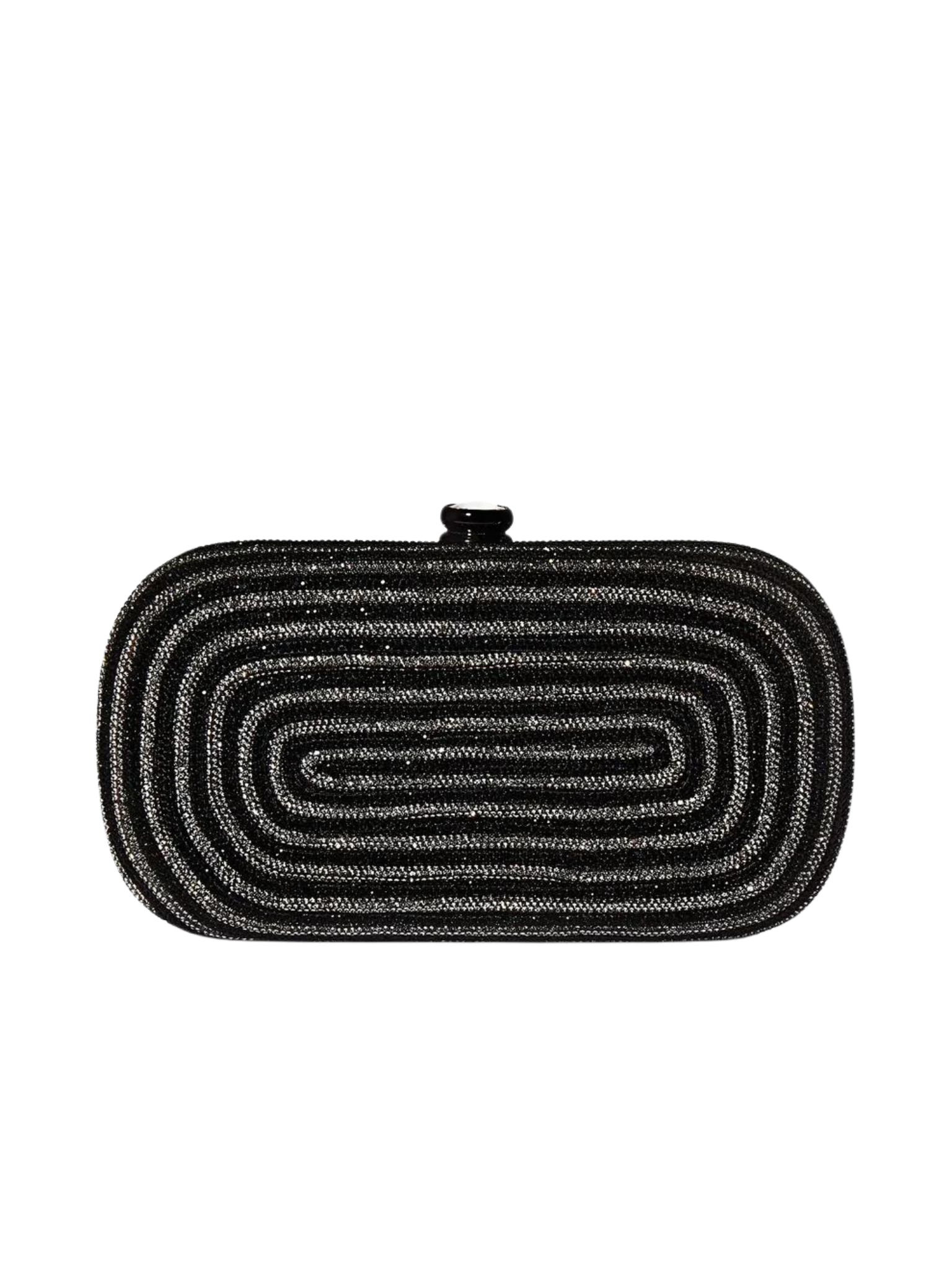 HerPorte-Black Handcarfted Rhinestone Leonis Clutch