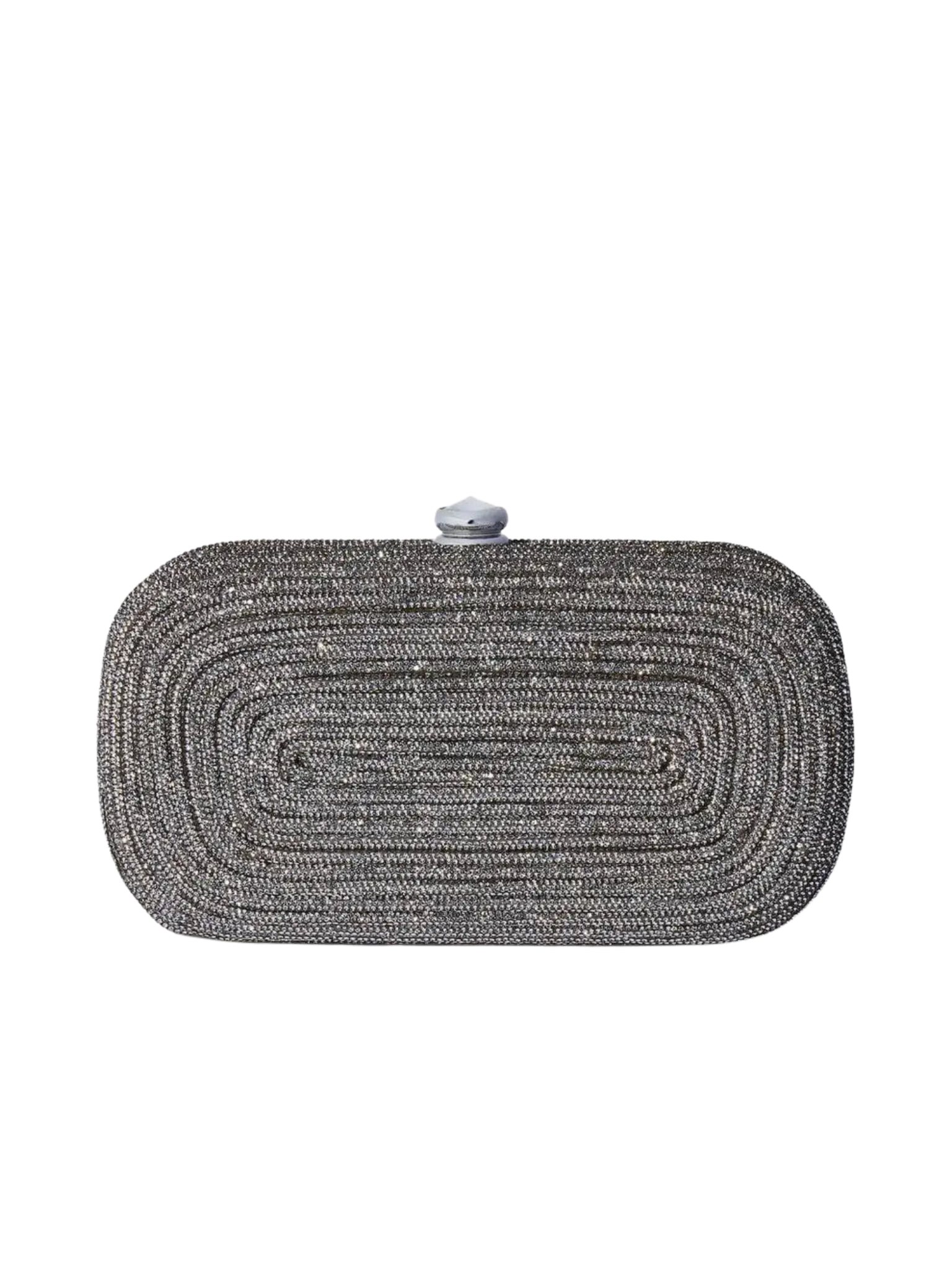 HerPorte-Silver Handcarfted Rhinestone Leonis Clutch