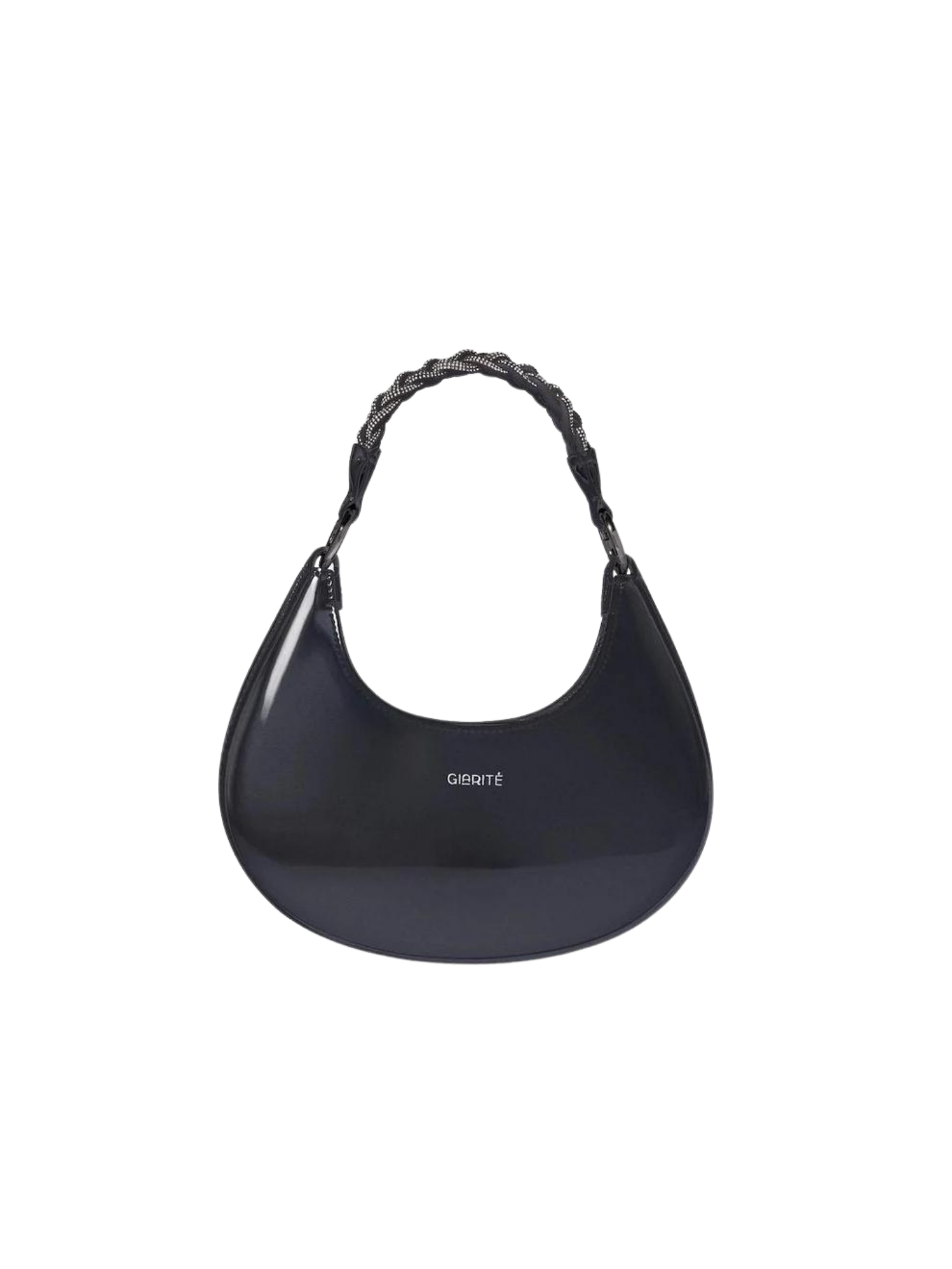 HerPorte-Half Moon Metallic Black Luna Bag