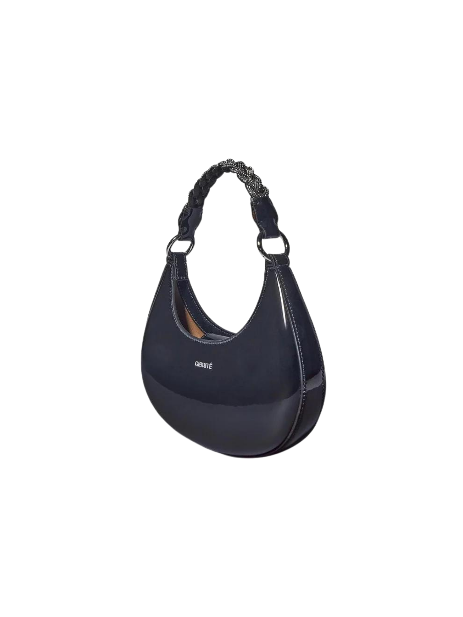 HerPorte-Half Moon Metallic Black Luna Bag