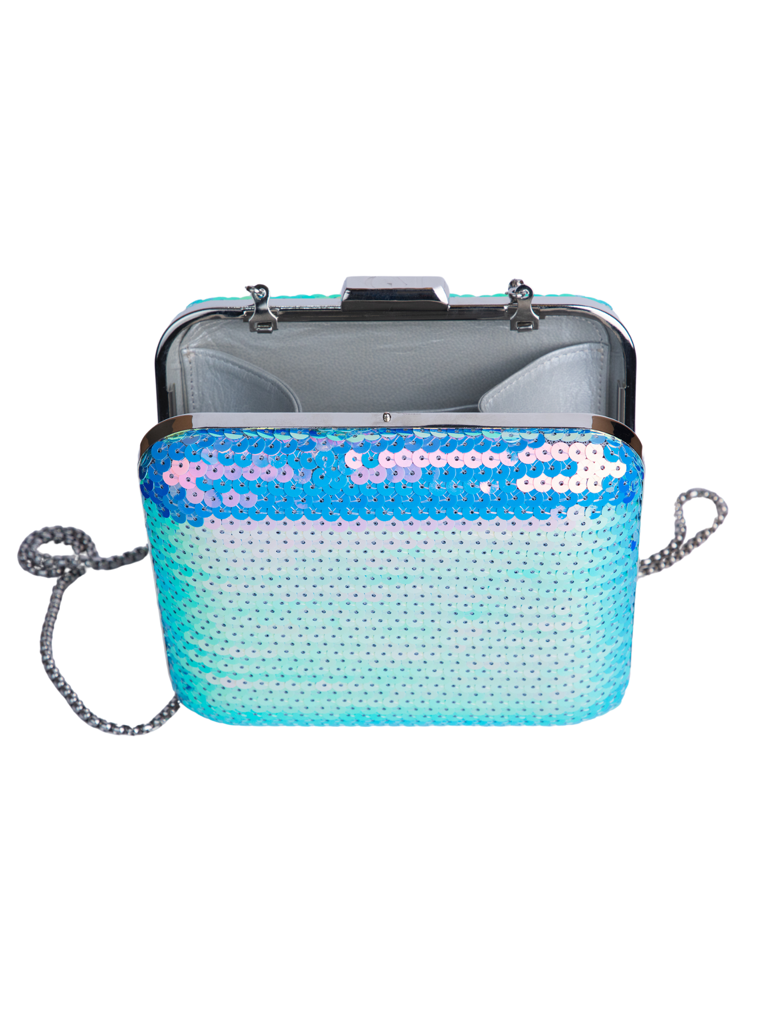 HerPorte-Sequins Aqua Clutch