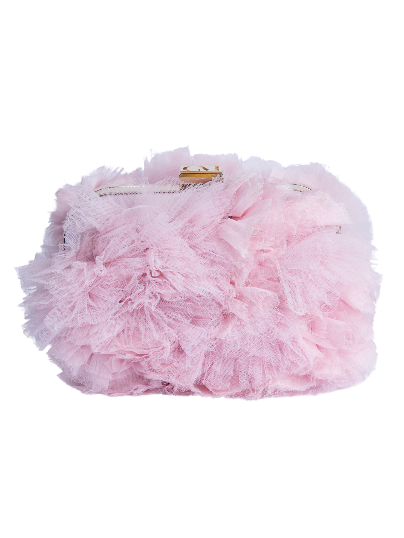 HerPorte-Blush Rushed Tulle Clutch