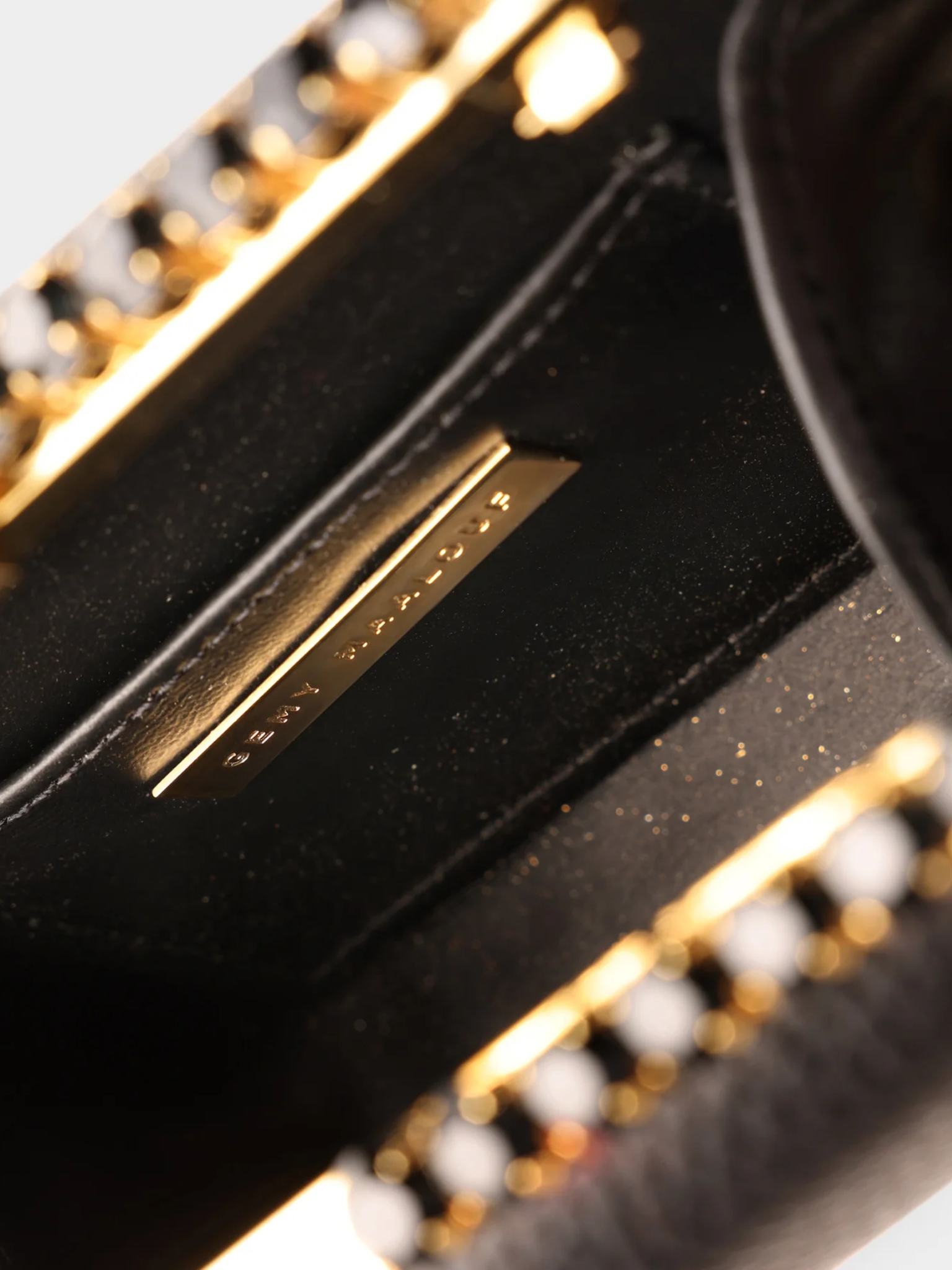 HerPorte-Leather Clutch With Gold/Black Hardware