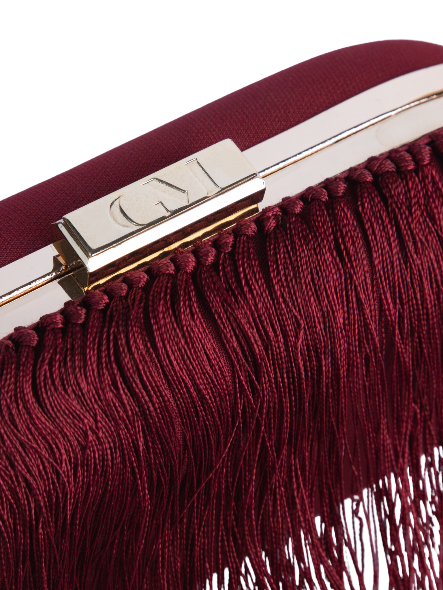 HerPorte-Crepe Clutch With Fringes