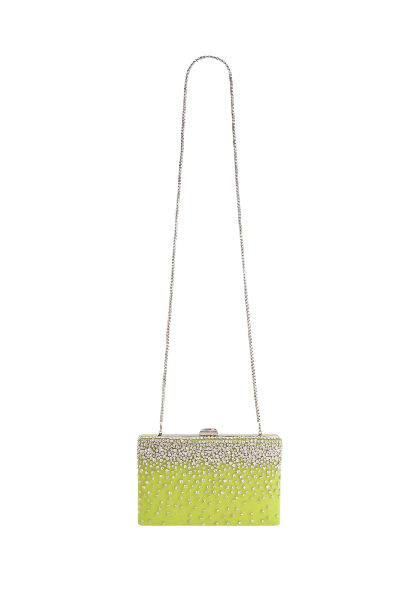 HerPorte-Lime Bejeweled Crepe Clutch