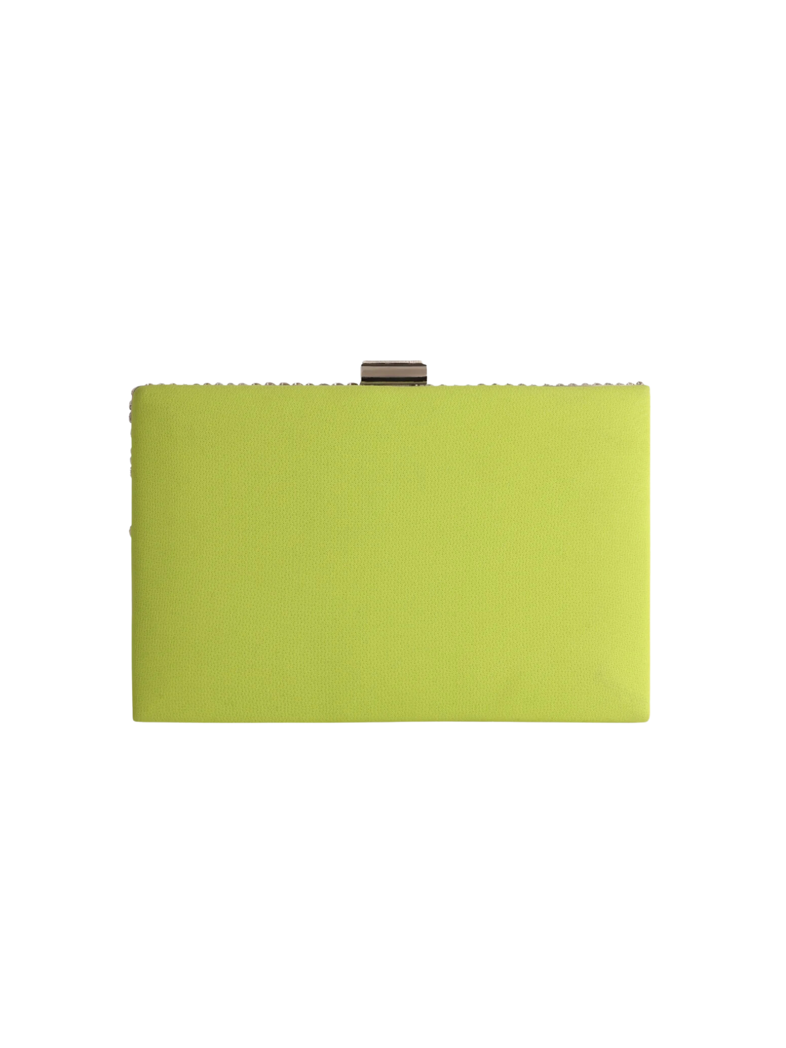 HerPorte-Lime Bejeweled Crepe Clutch