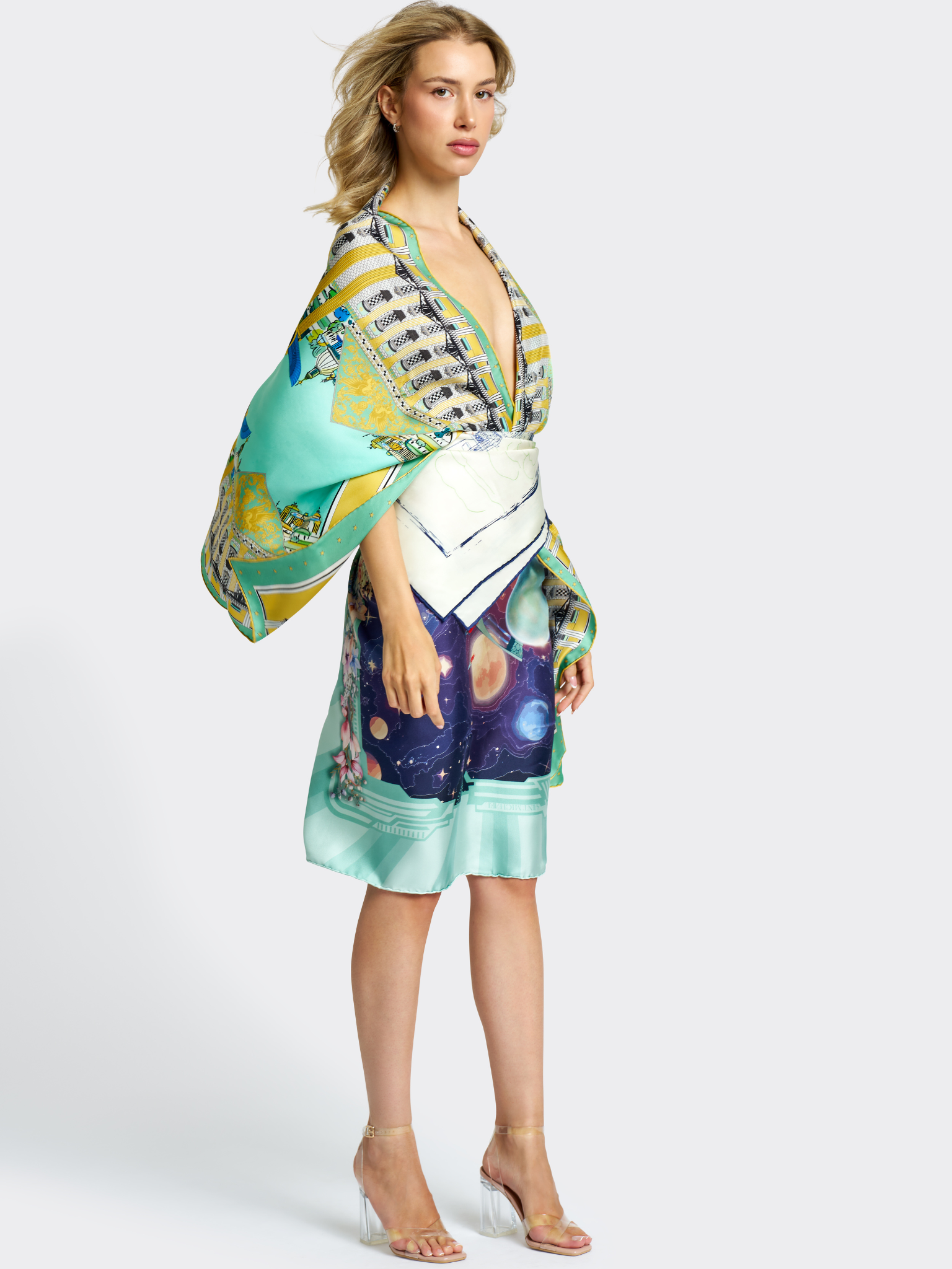 HerPorte-SPAZIO FUTURISTICO 90 Silk Scarf