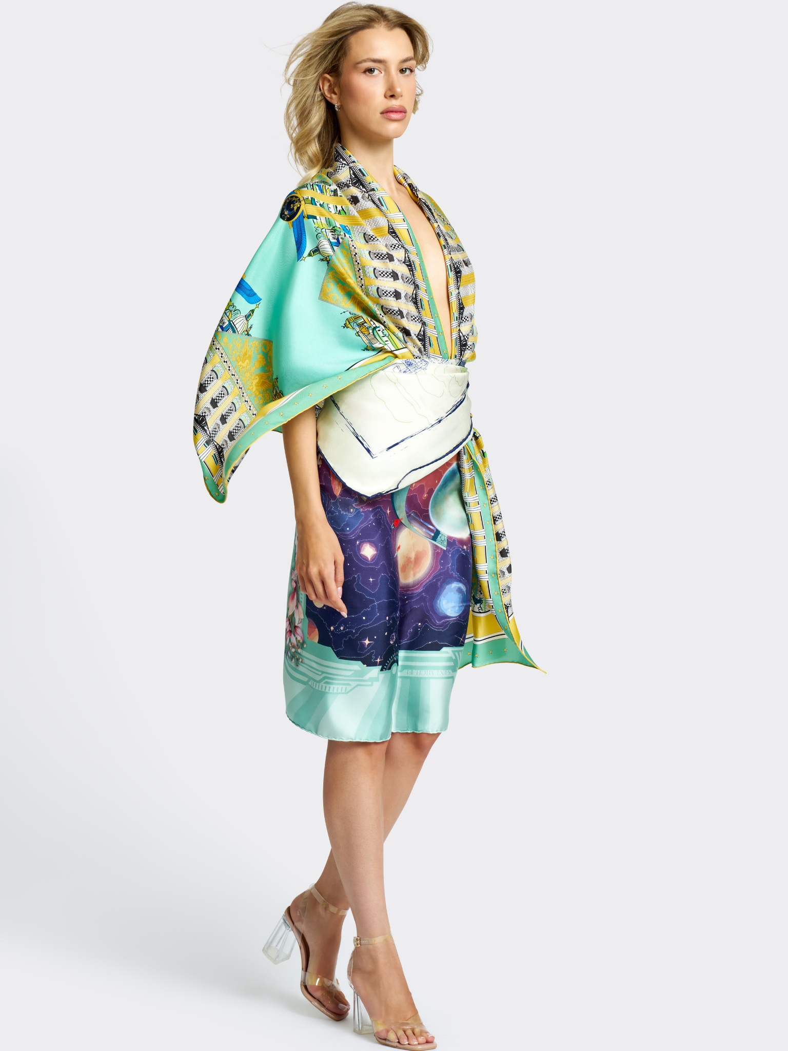 HerPorte-SPAZIO FUTURISTICO 90 Silk Scarf