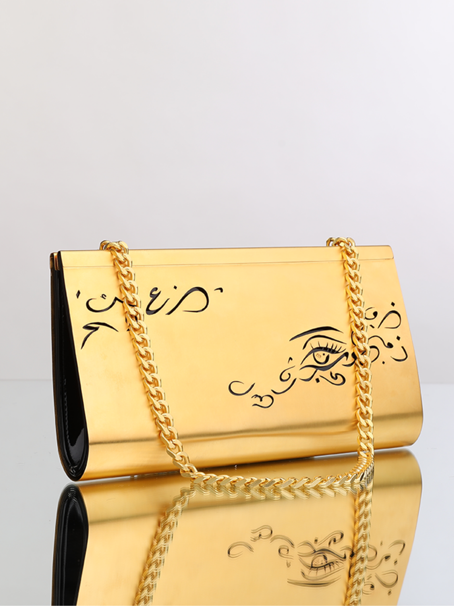 HerPorte-Magical eye 24k Gold Dipped Large Clutch