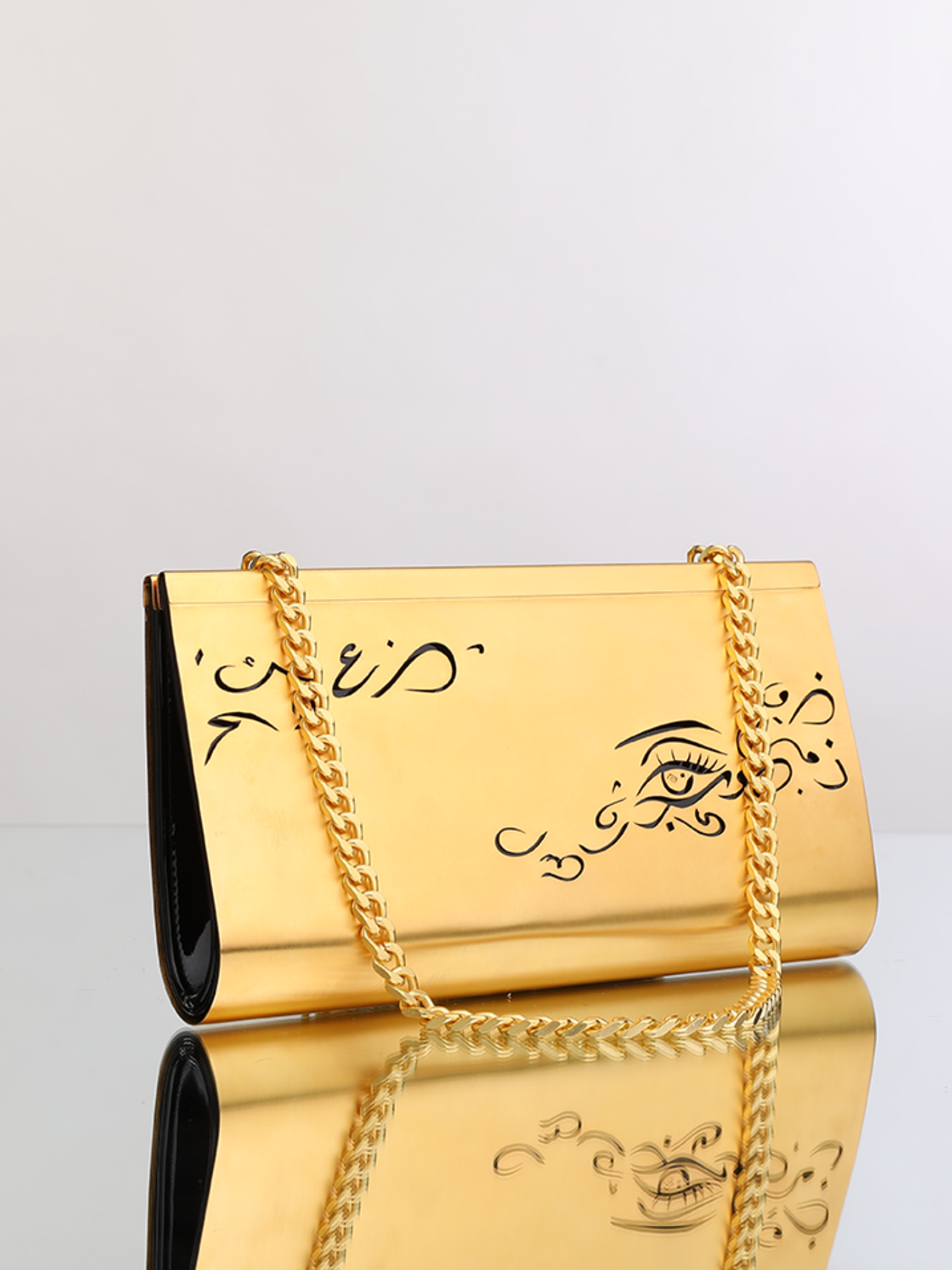 HerPorte-Magical eye 24k Gold Dipped Medium Clutch