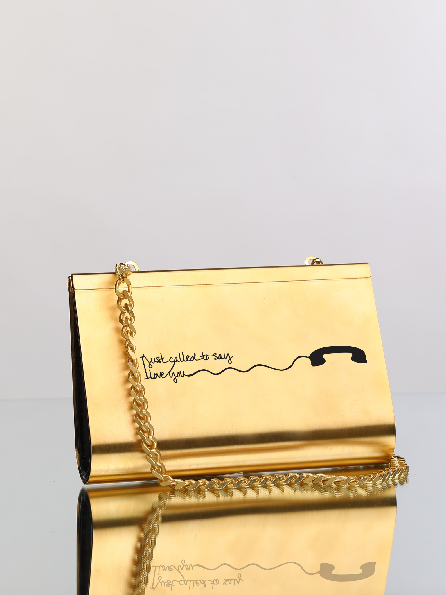 HerPorte-Call 24k Gold Dipped Medium Clutch