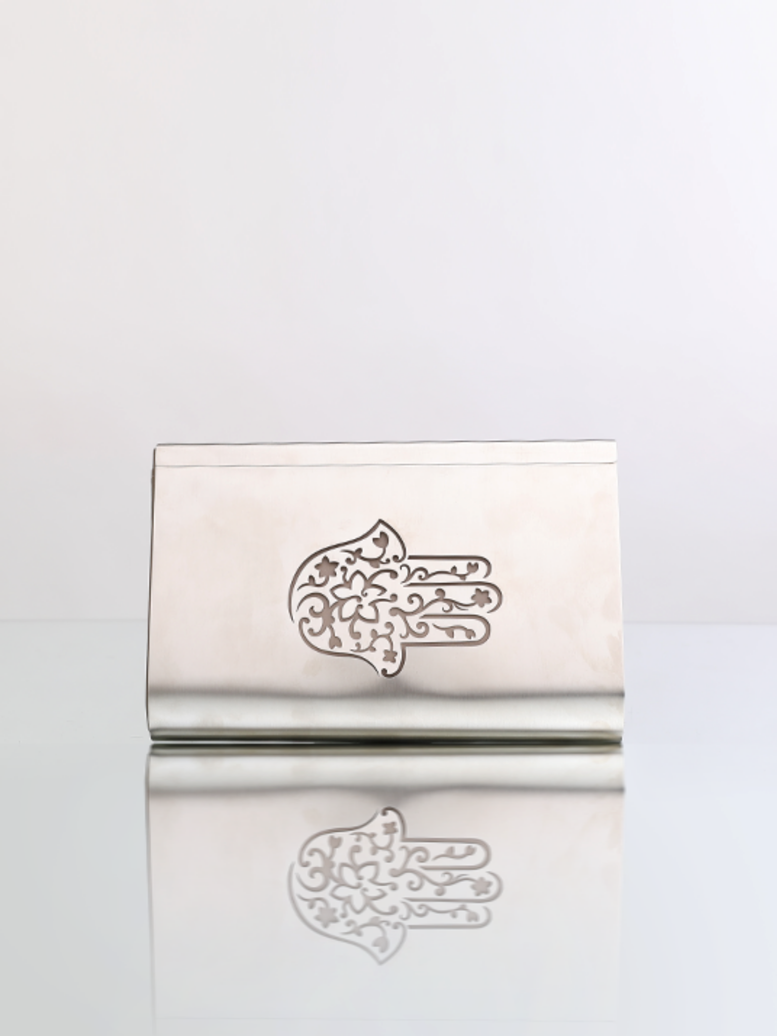 HerPorte-Hamsa Palm Silver Dipped Medium Clutch