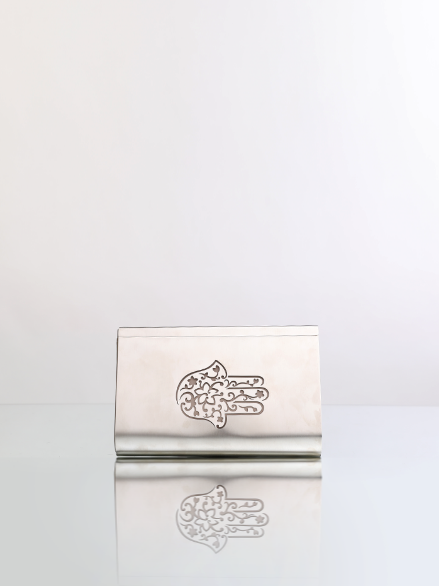 HerPorte-Hamsa Palm Silver Dipped Small Clutch