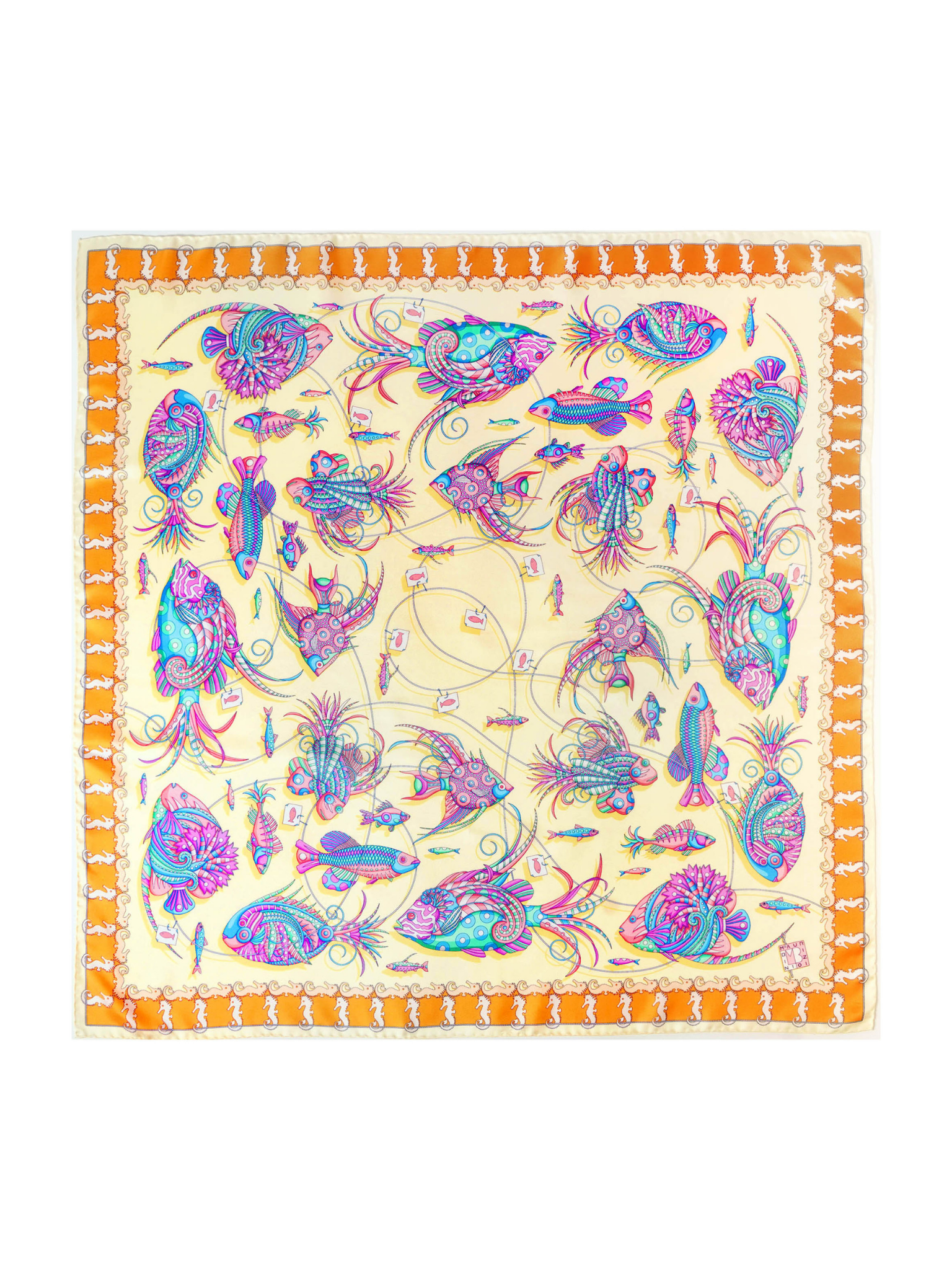 HerPorte-Salt Water Silk Crepe Scarf 68x68cm