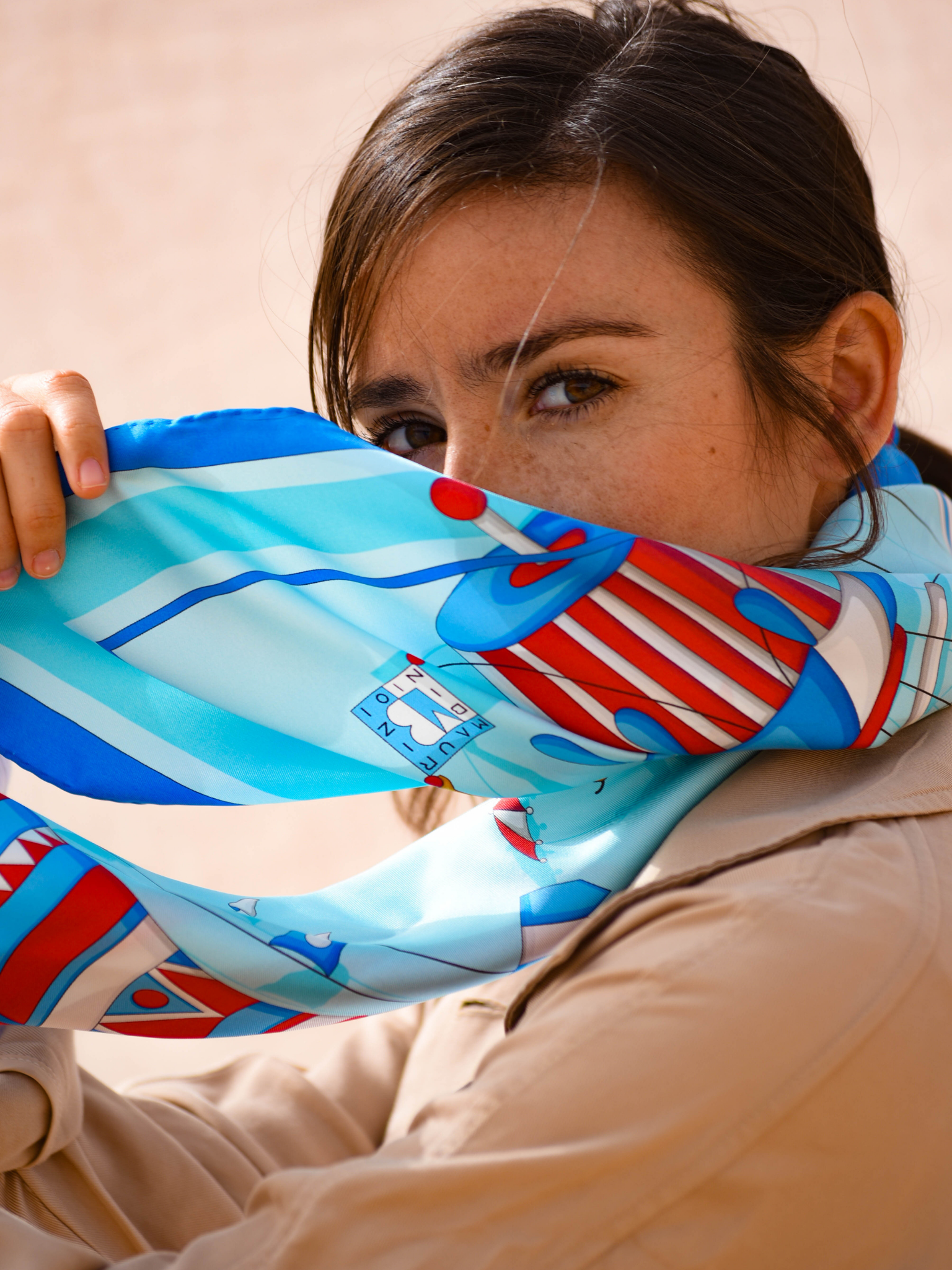 HerPorte-Funamboli Silk Scarf 98x98cm