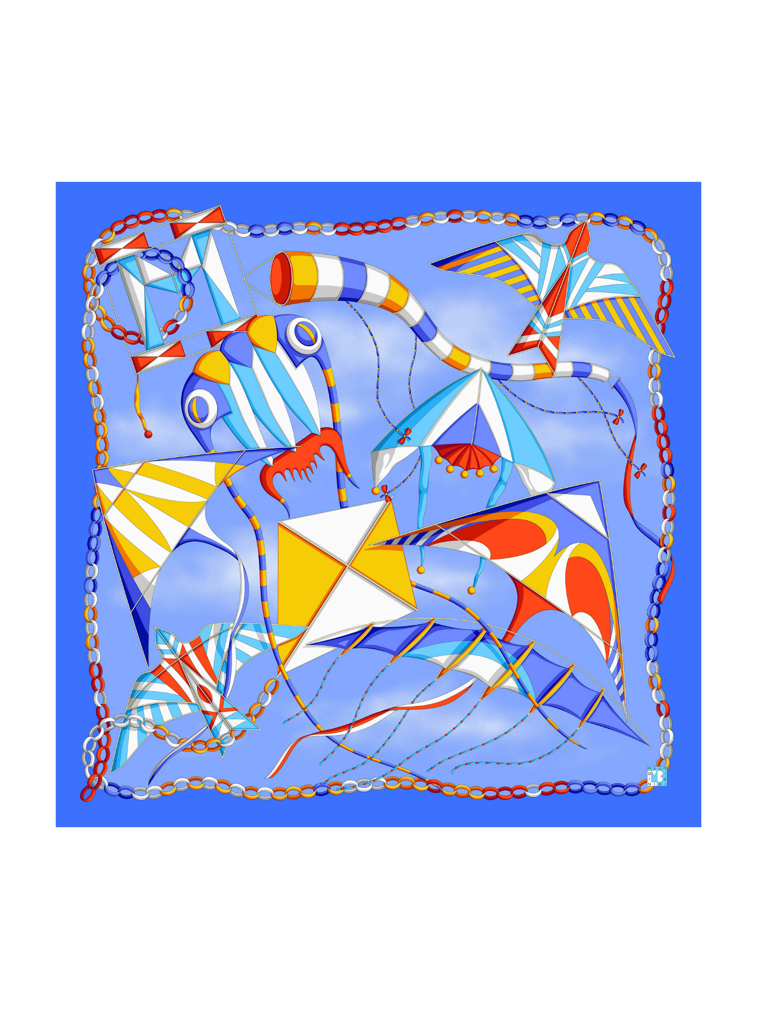 HerPorte-The Ballet Silk Crepe Scarf 138x138cm