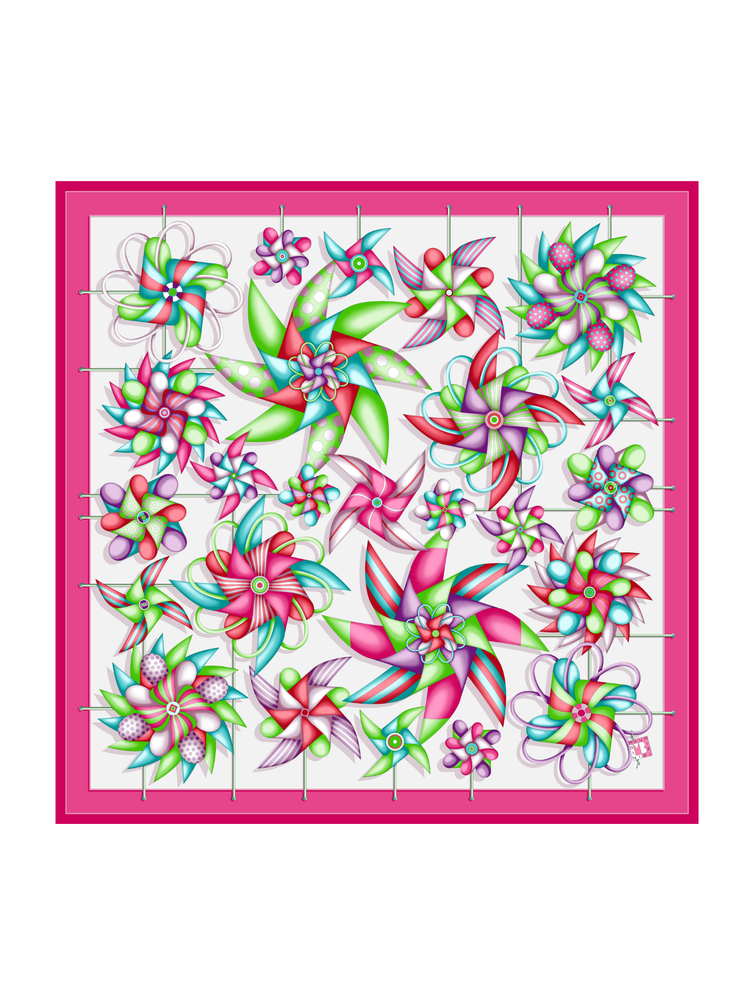 HerPorte-In the Wind's Wharf Silk Scarf 98x98cm