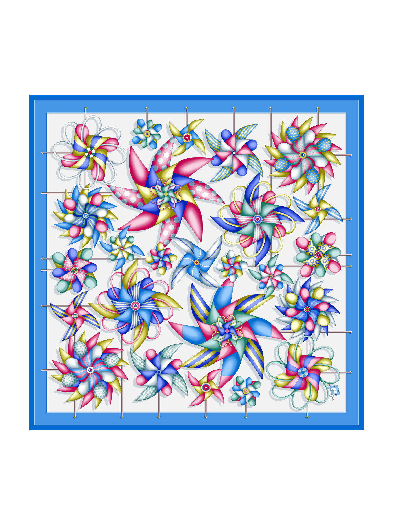 HerPorte-In the Wind's Wharf Silk Scarf 98x98cm