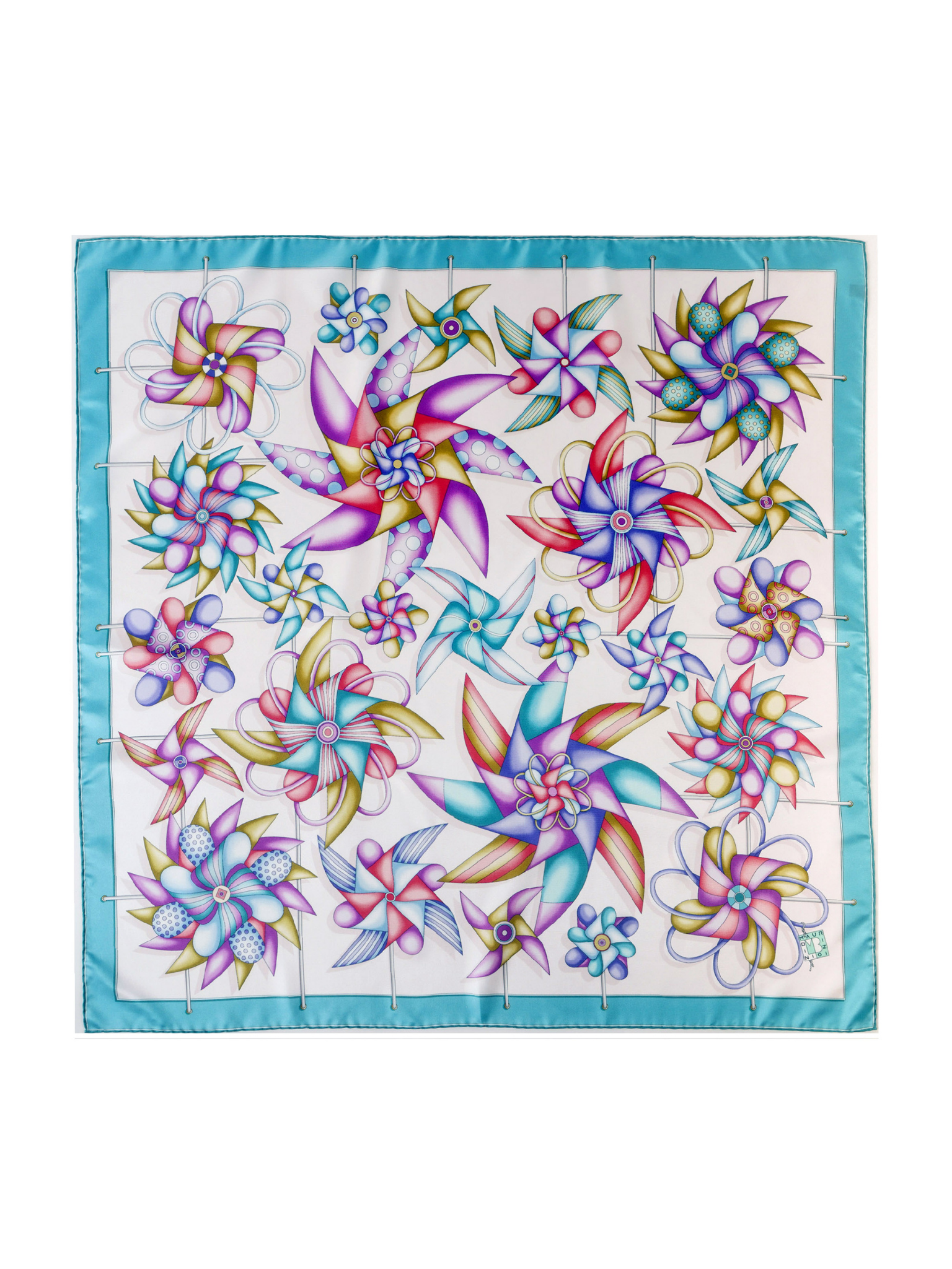 HerPorte-In the Wind's Wharf  Silk Crepe Scarf  138x138cm