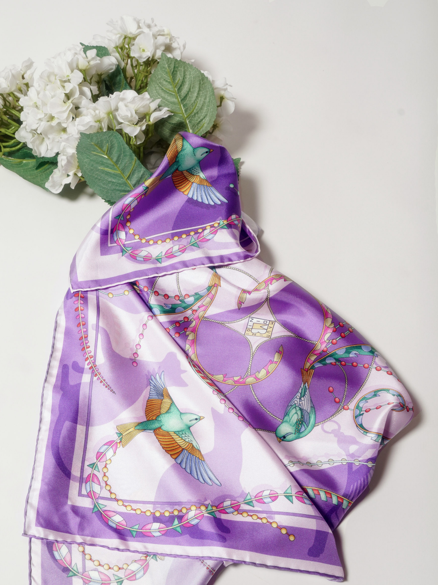 HerPorte-The Ora of Aria Silk Crepe Scarf  138x138cm