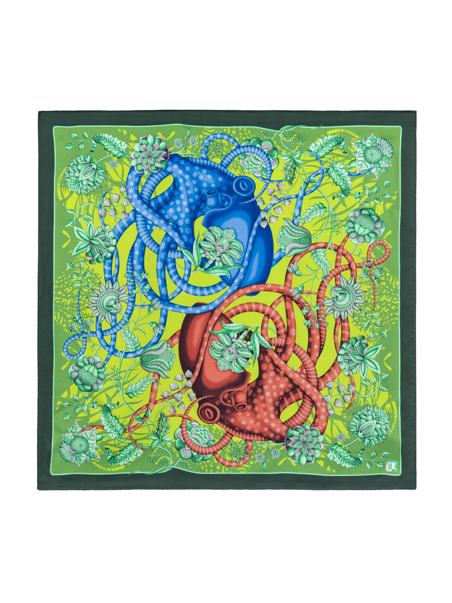 HerPorte-Octopus Silk Crepe Scarf 138x138cm