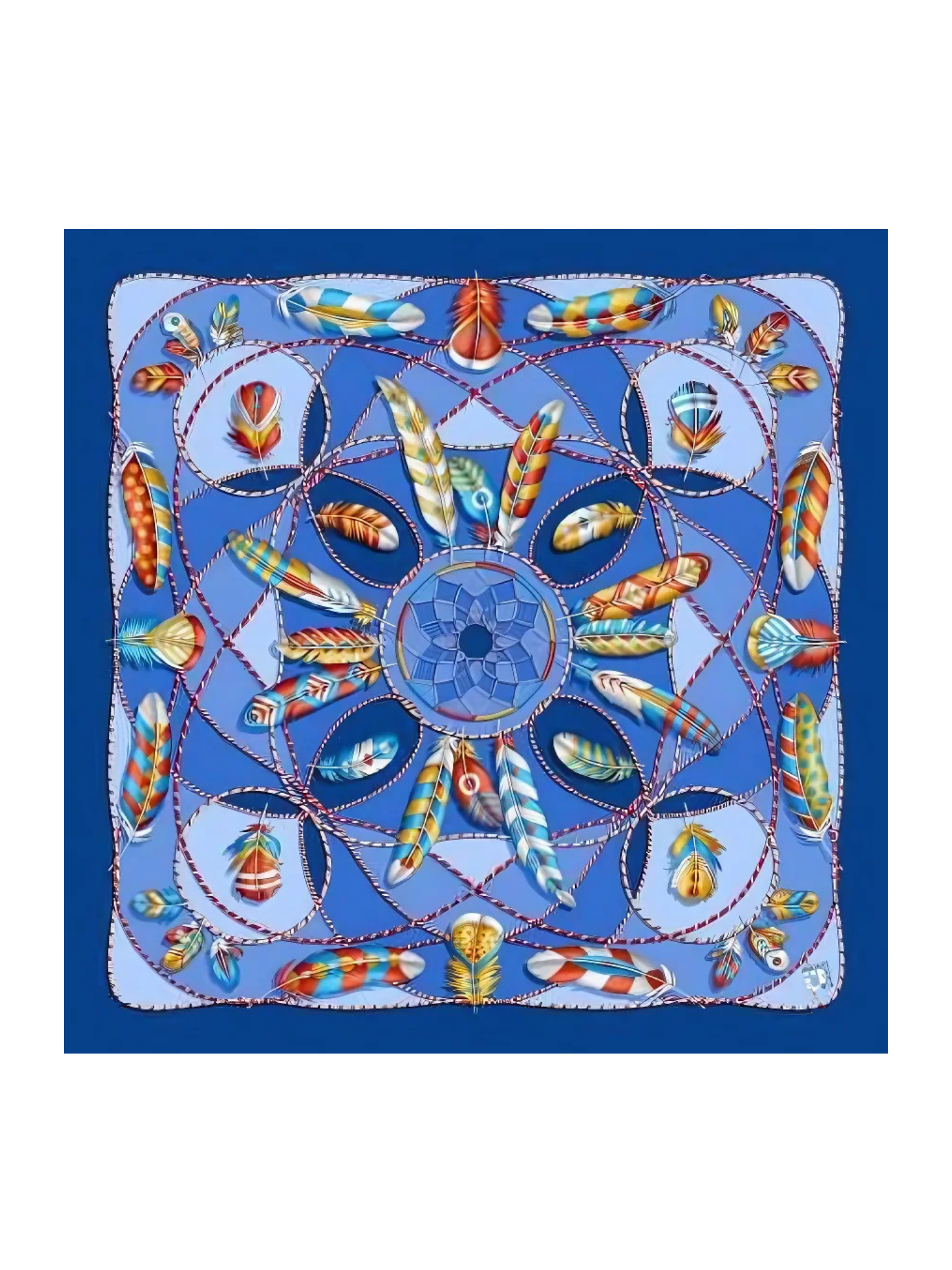 HerPorte-Oziosis Feather Crepe Scarf 68x68cm