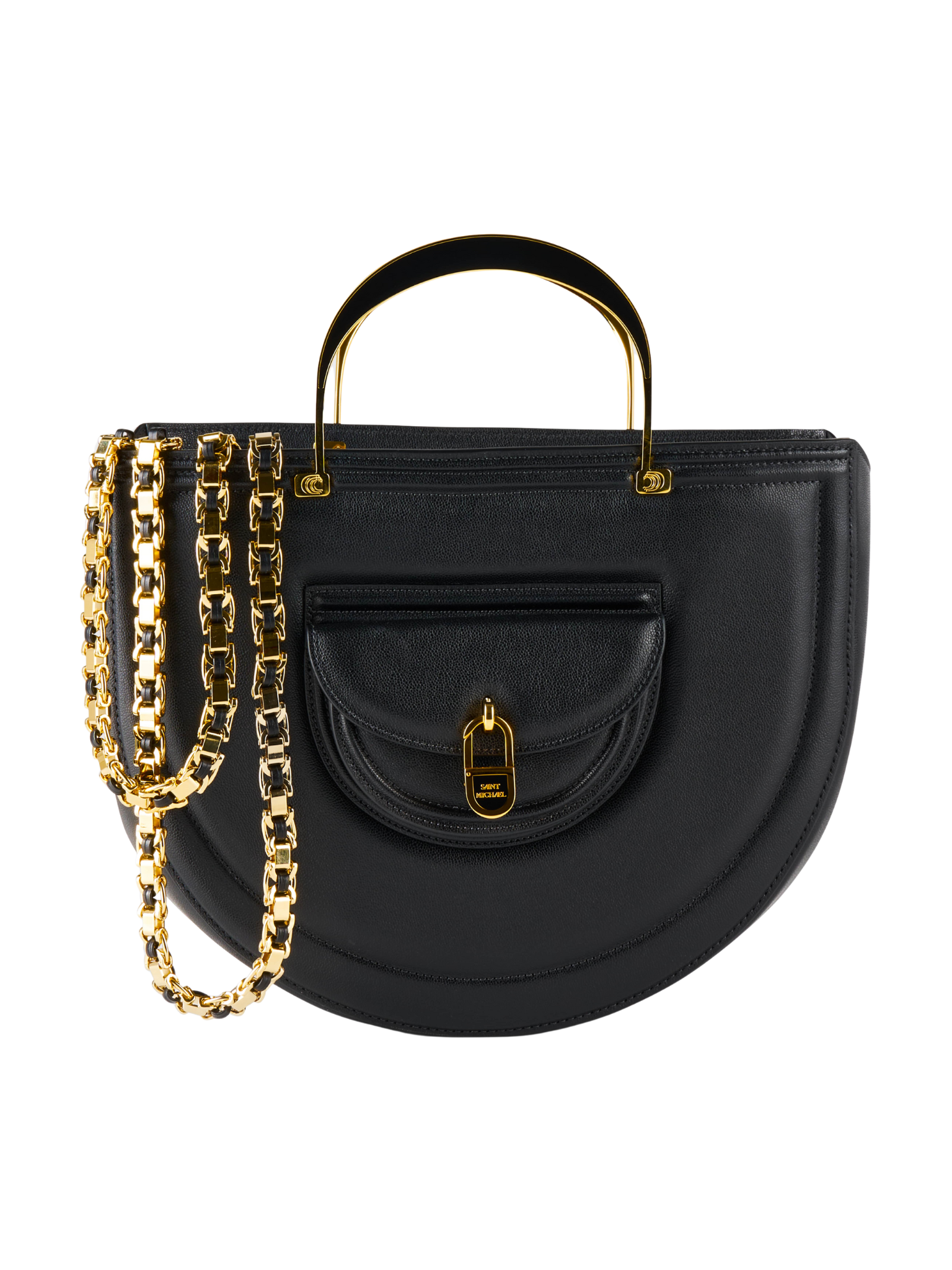 HerPorte-Black Ventana Handbag Shopper in textured leather