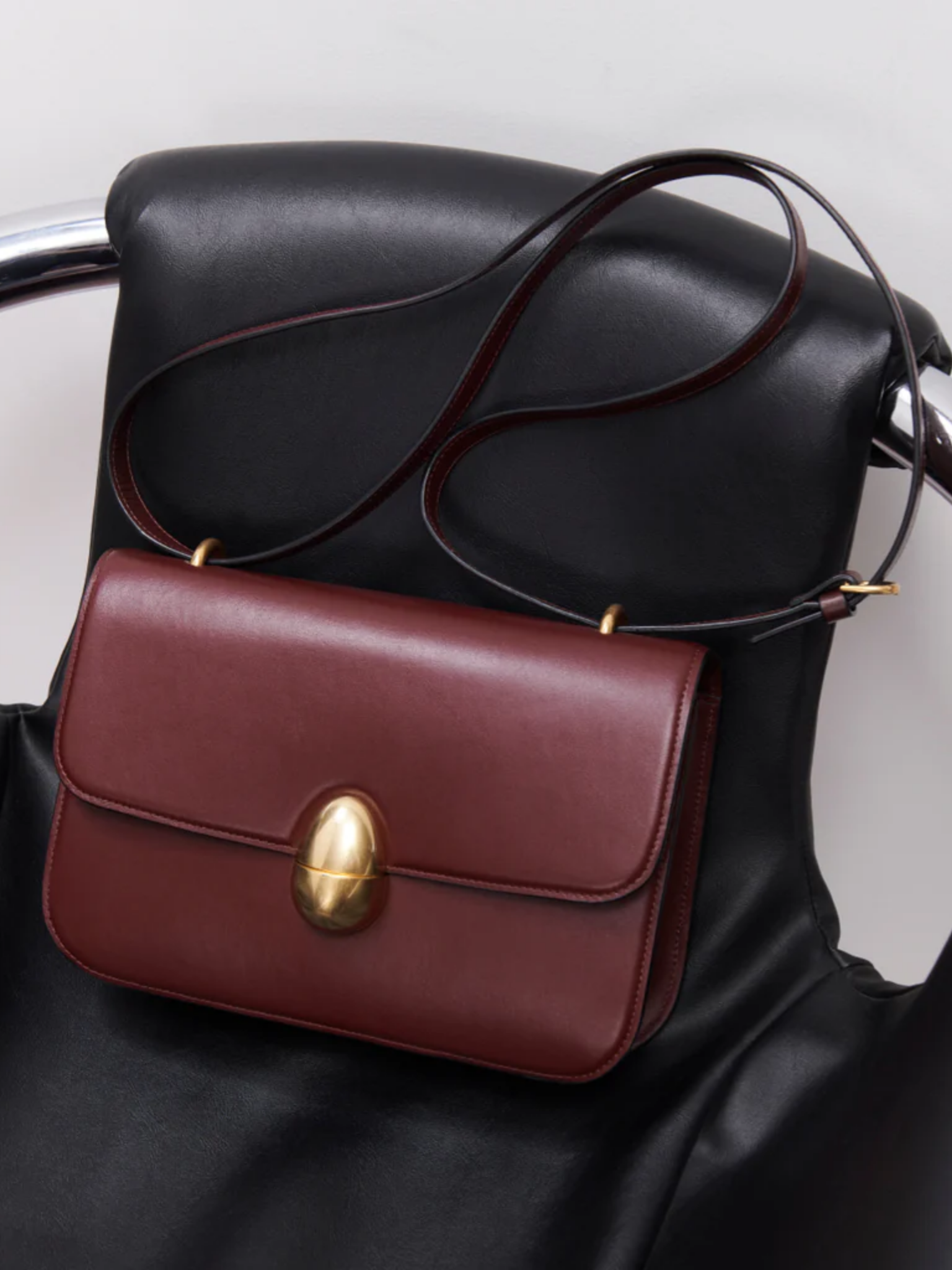 HerPorte-Burgundy Phoenix Crossbody Calf Leather Bag