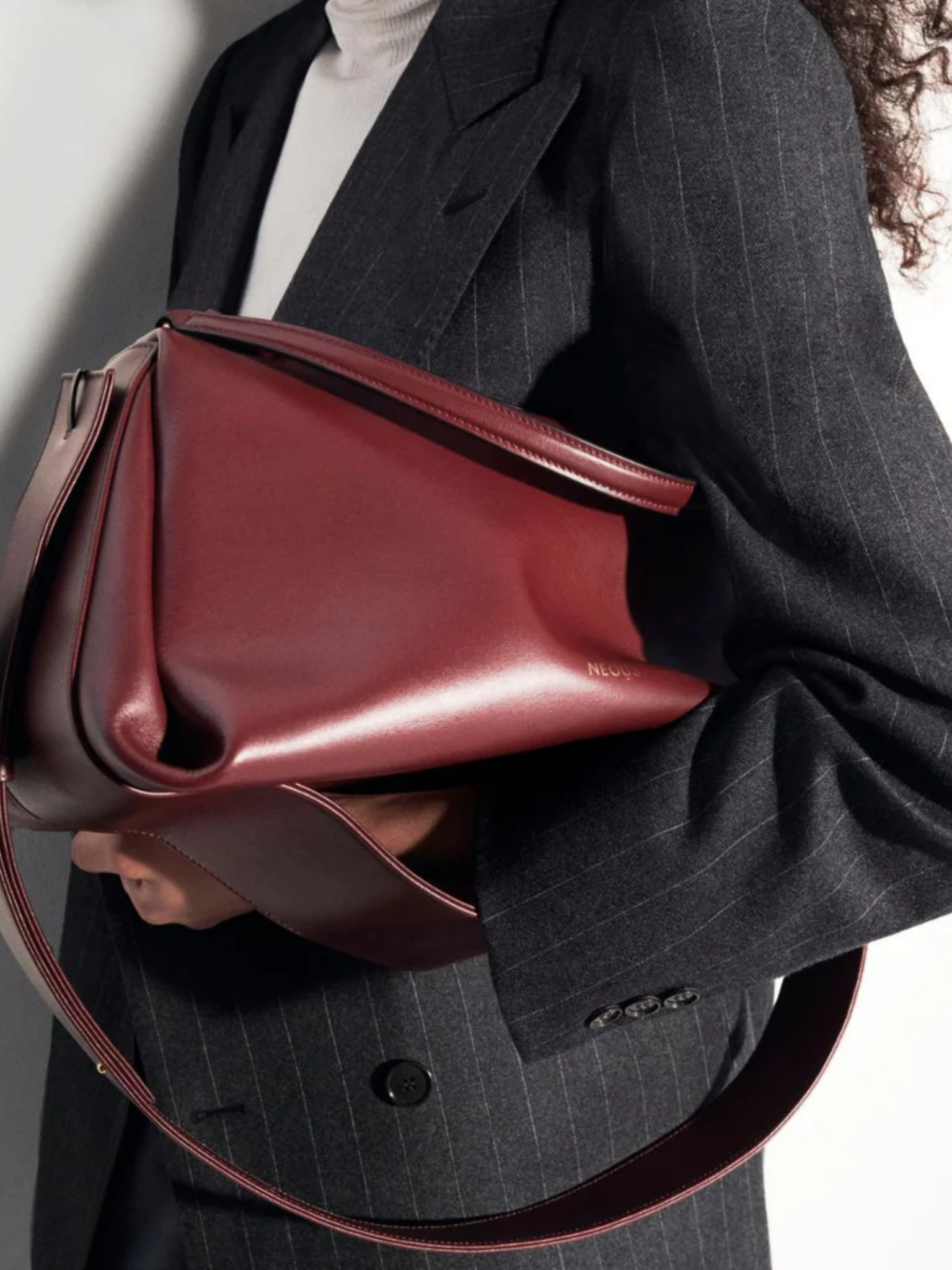 HerPorte-Burgundy Scorpius Tote Calf Leather Bag