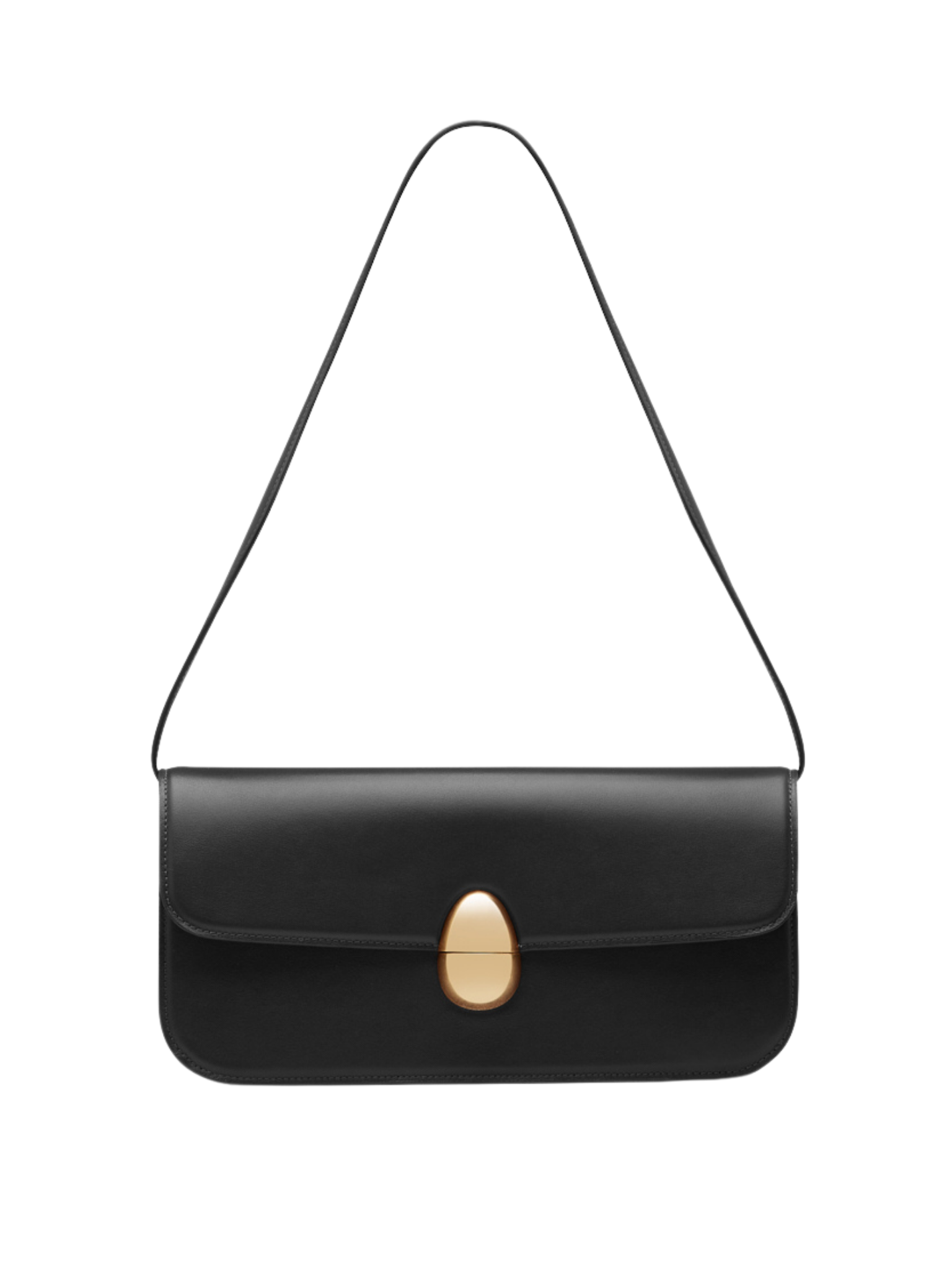 HerPorte-Black Phoenix baguette Shoulder Calf Leather Bag