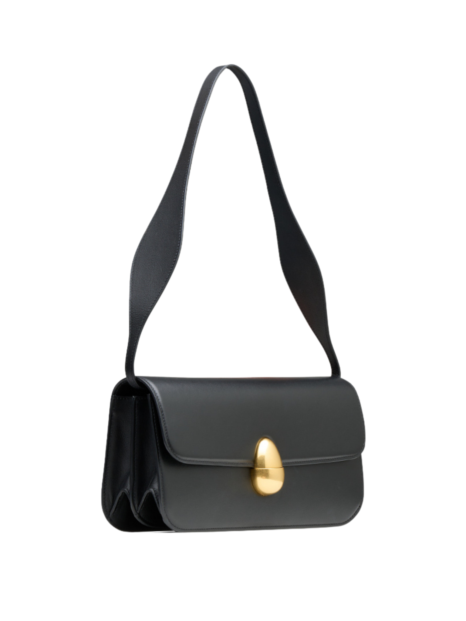 HerPorte-Black Phoenix baguette Shoulder Calf Leather Bag