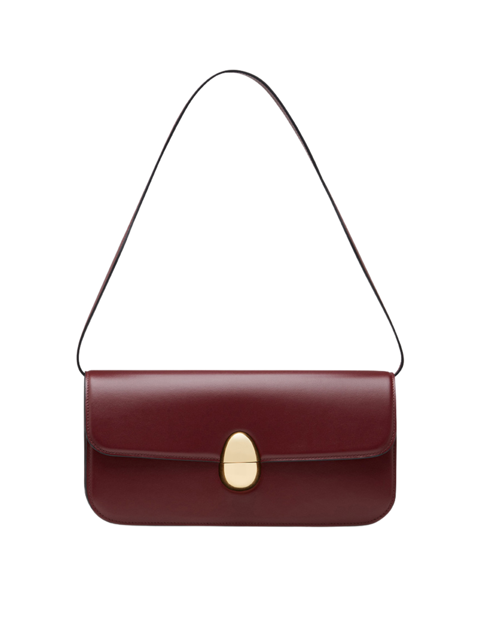 HerPorte-Burgundy Phoenix baguette Shoulder Calf Leather Bag