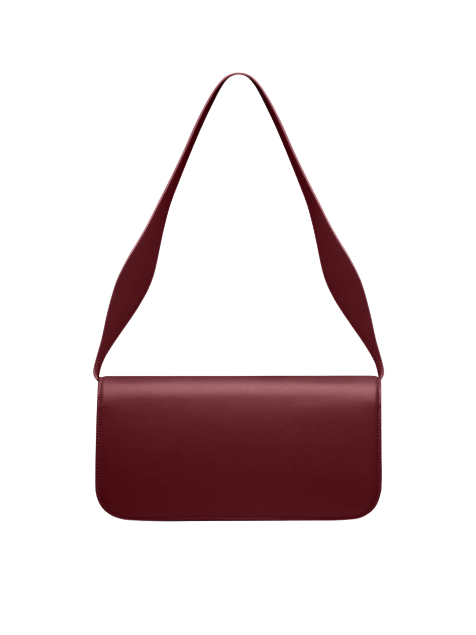 HerPorte-Burgundy Phoenix baguette Shoulder Calf Leather Bag