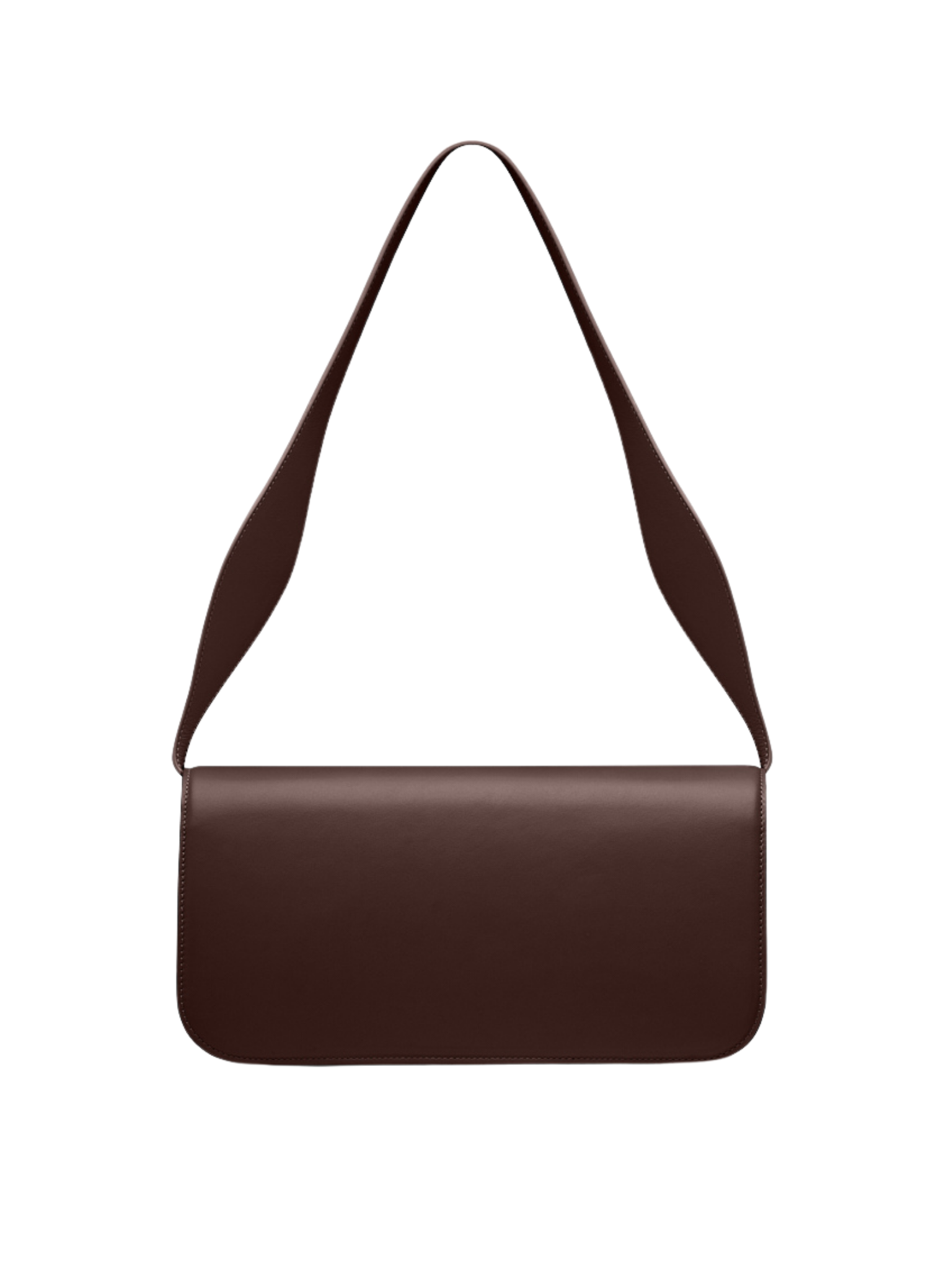 HerPorte-Dark chocolate Phoenix baguette Shoulder Calf Leather Bag