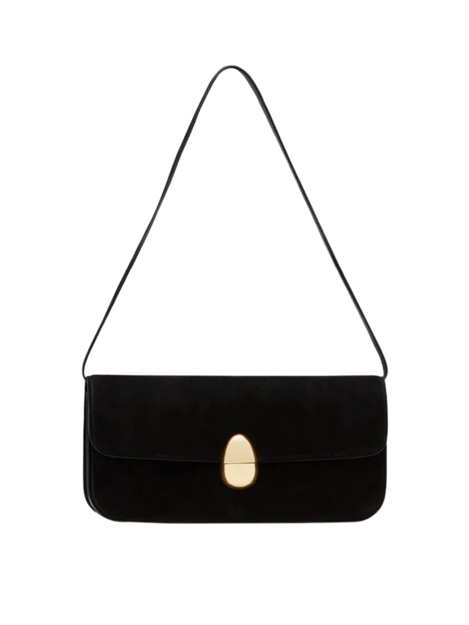 HerPorte-Black Phoenix baguette Shoulder Suede Bag