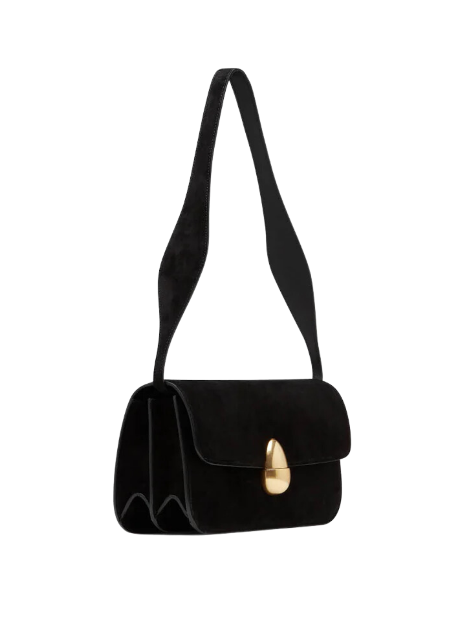 HerPorte-Black Phoenix baguette Shoulder Suede Bag