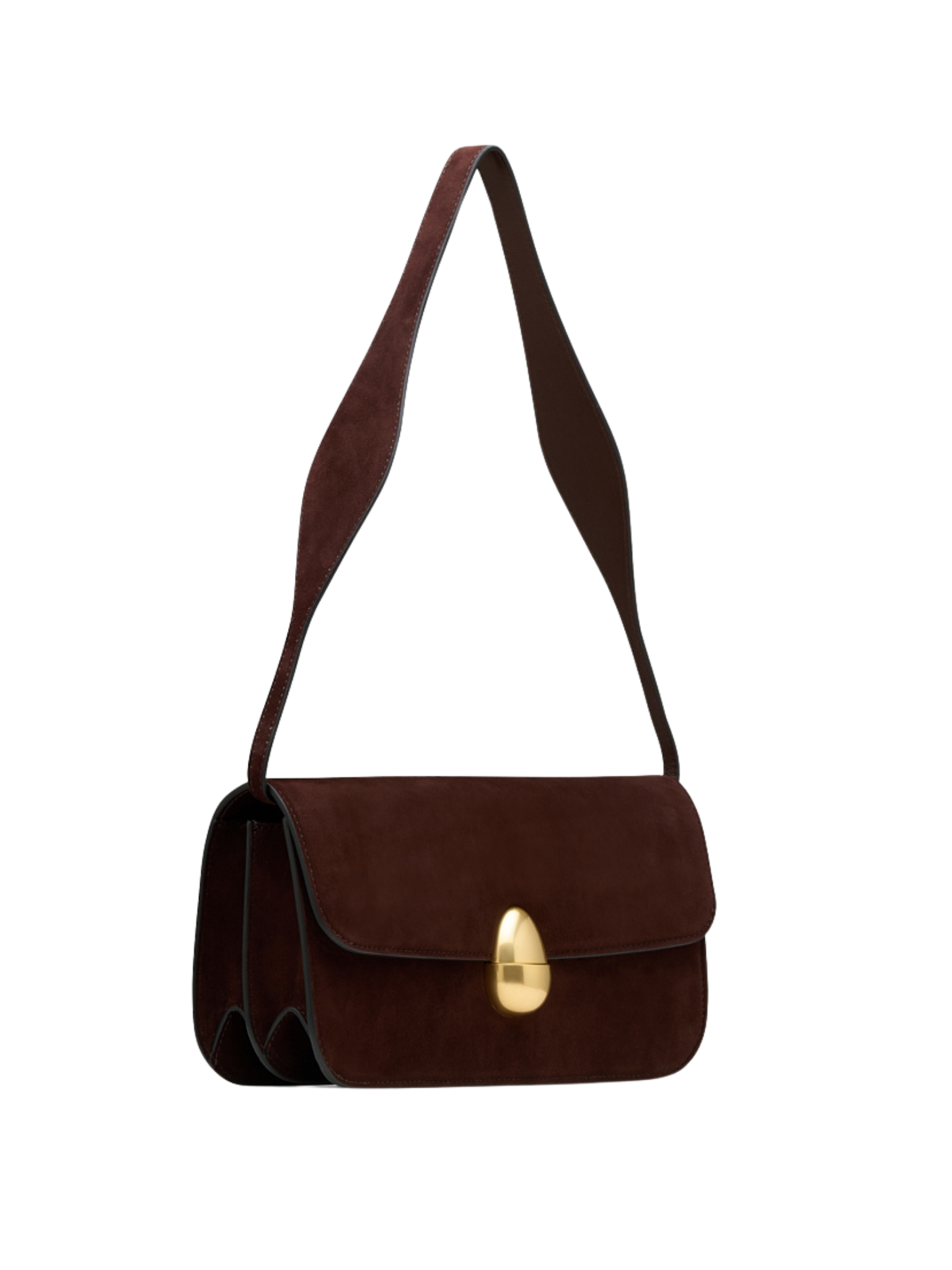 HerPorte-Dark Chocolate Phoenix baguette Shoulder Suede Bag