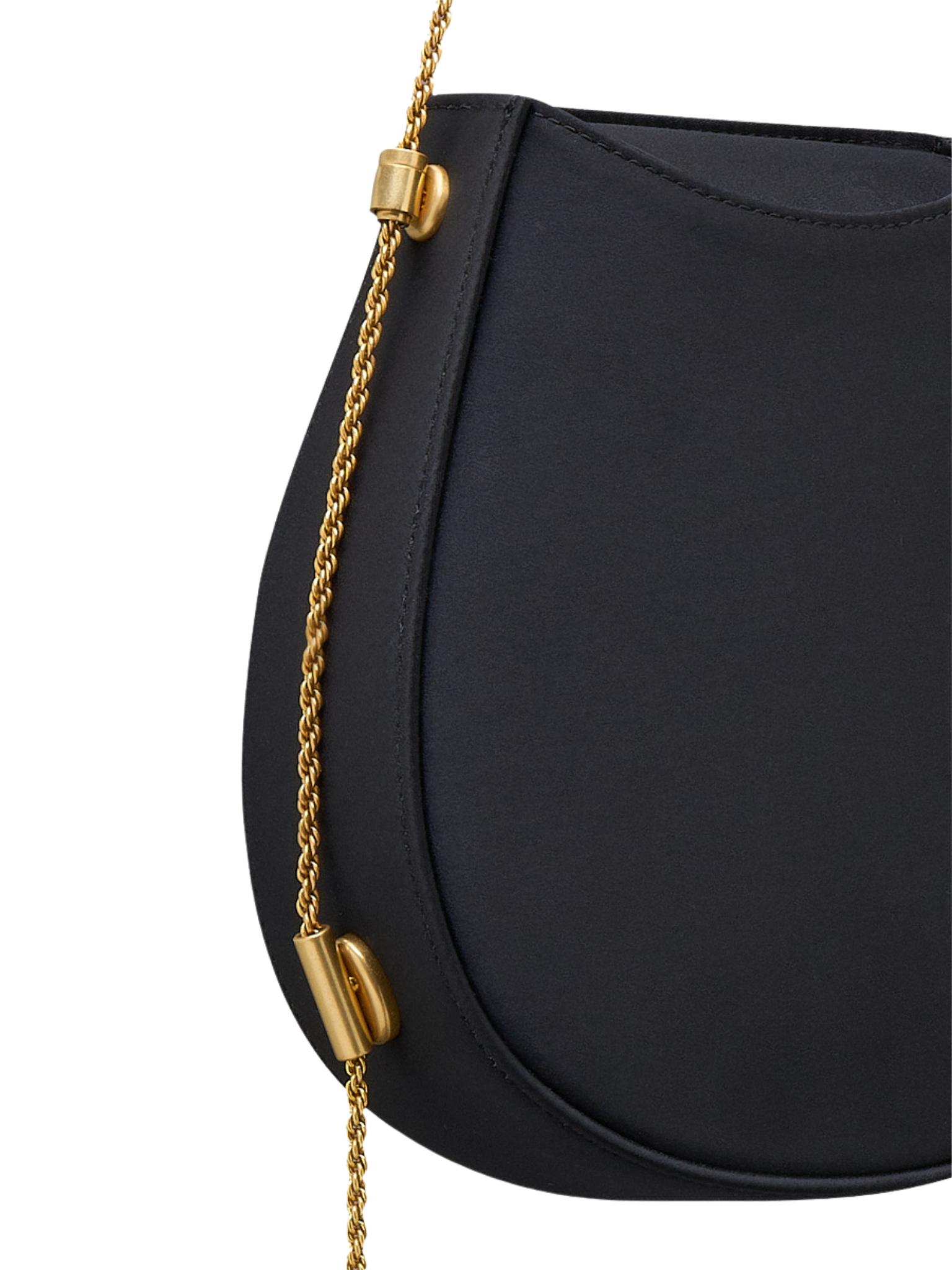 HerPorte-Black Horseshoe shaped Corvus 0.1 Satin Purse